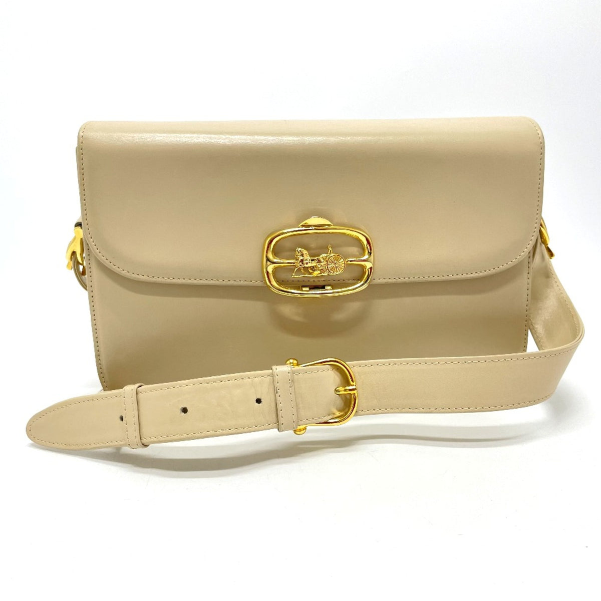 Celine Beige Leather Shoulder Bag (Pre-Owned)