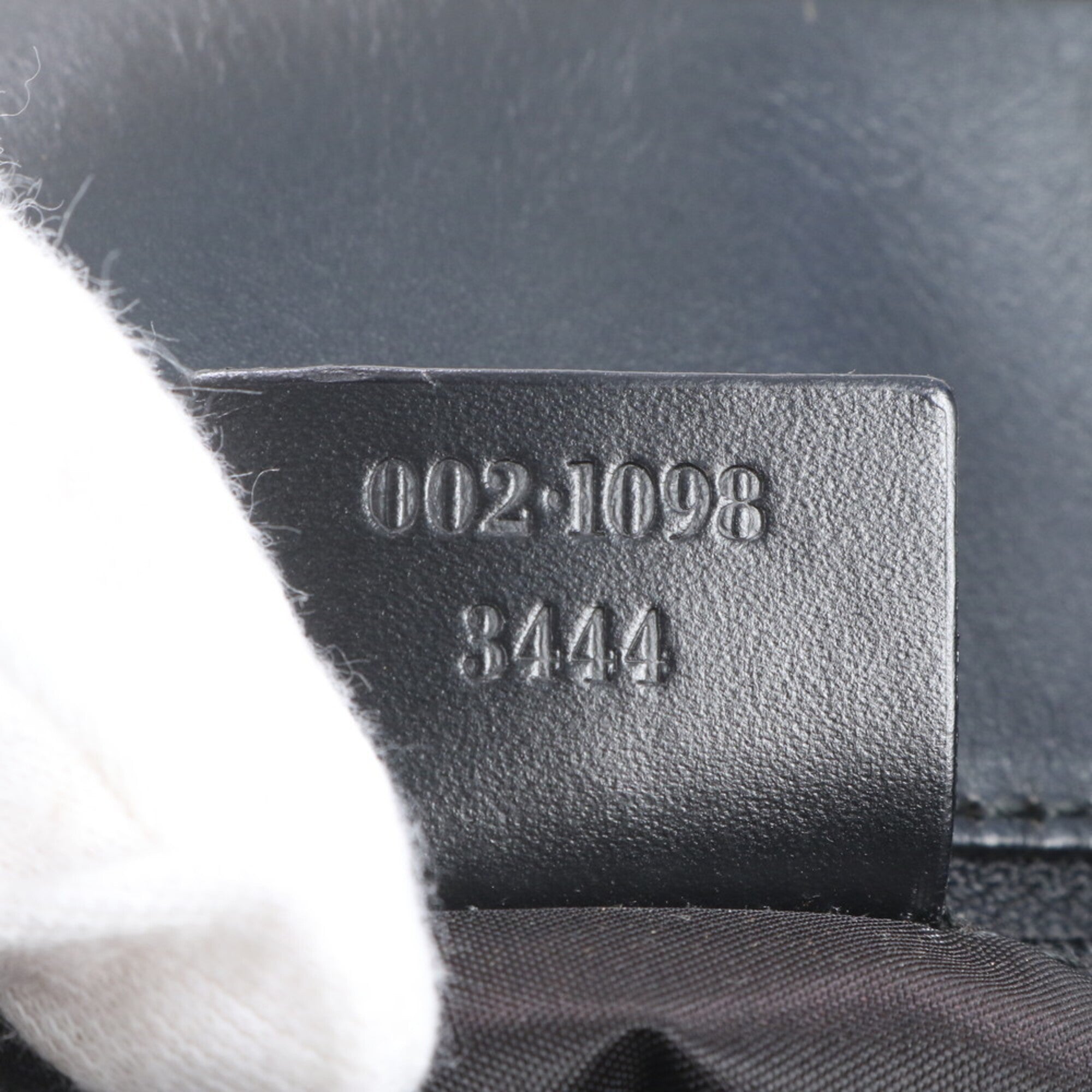 Gucci Black Leather Canvas Handbag Shoulder Bag Tote Bag (Pre-Owned)