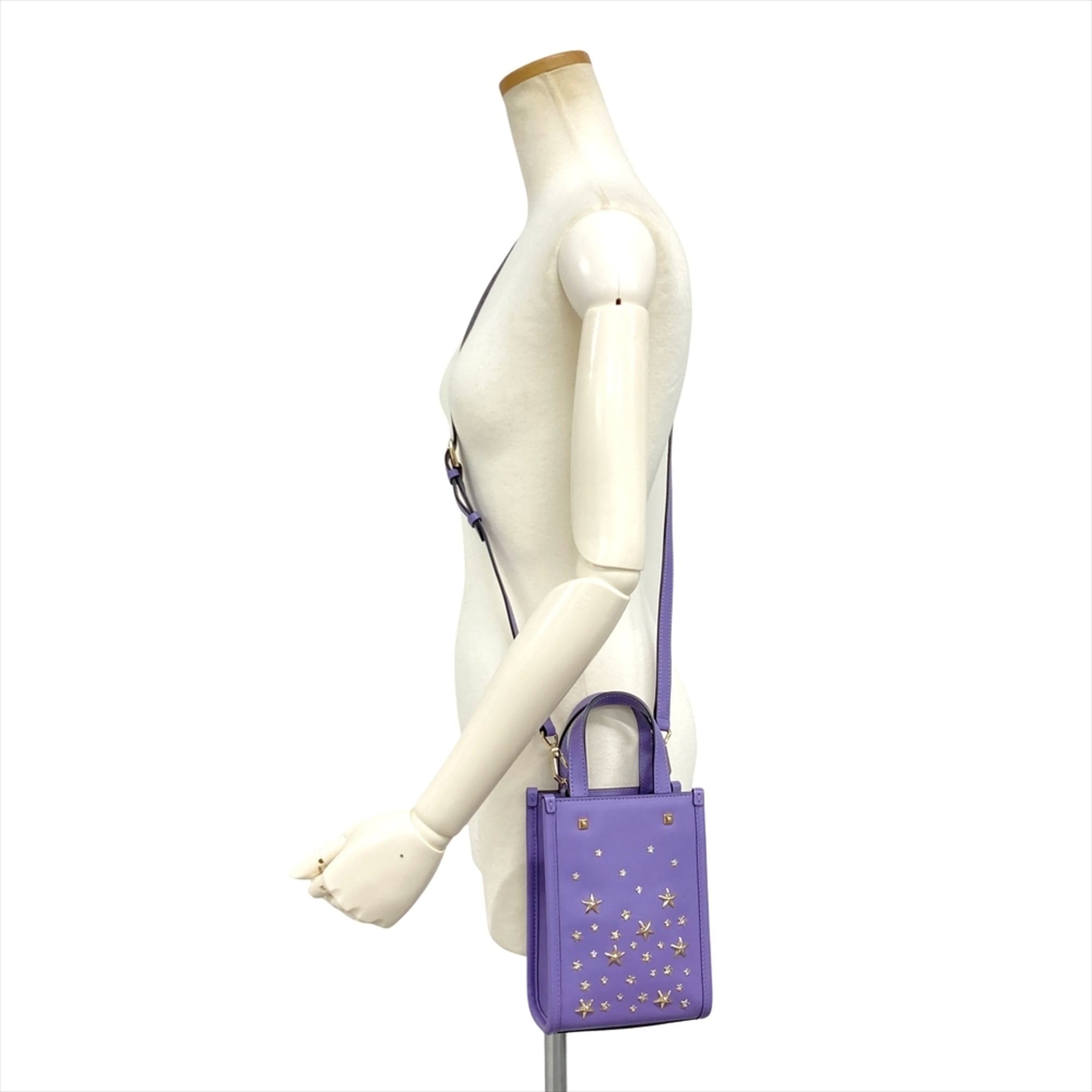 Jimmy Choo Purple Leather Shoulder Bag Tote Bag (Pre-Owned)
