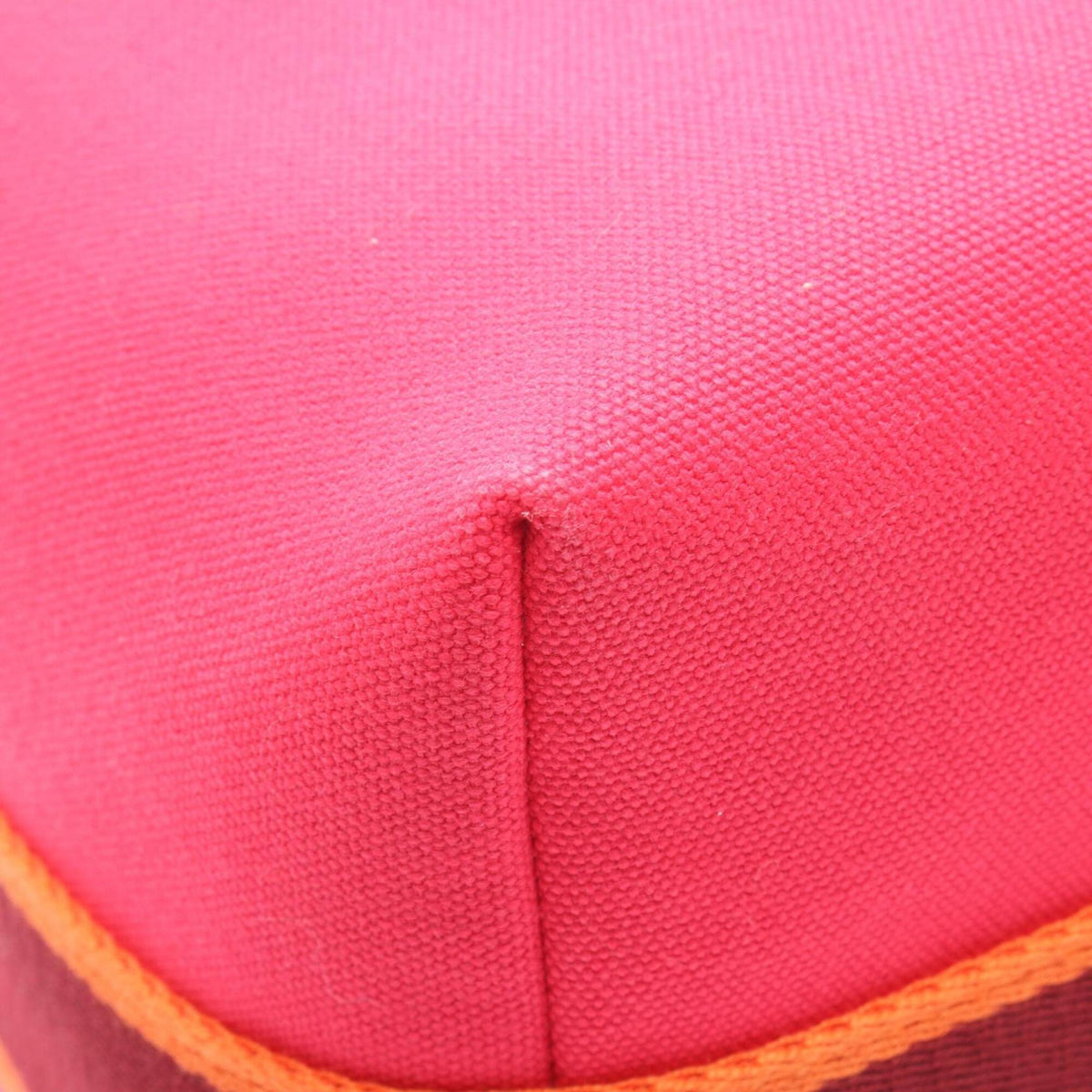 Hermes Bordeaux Orange Pink Canvas Handbag (Pre-Owned)