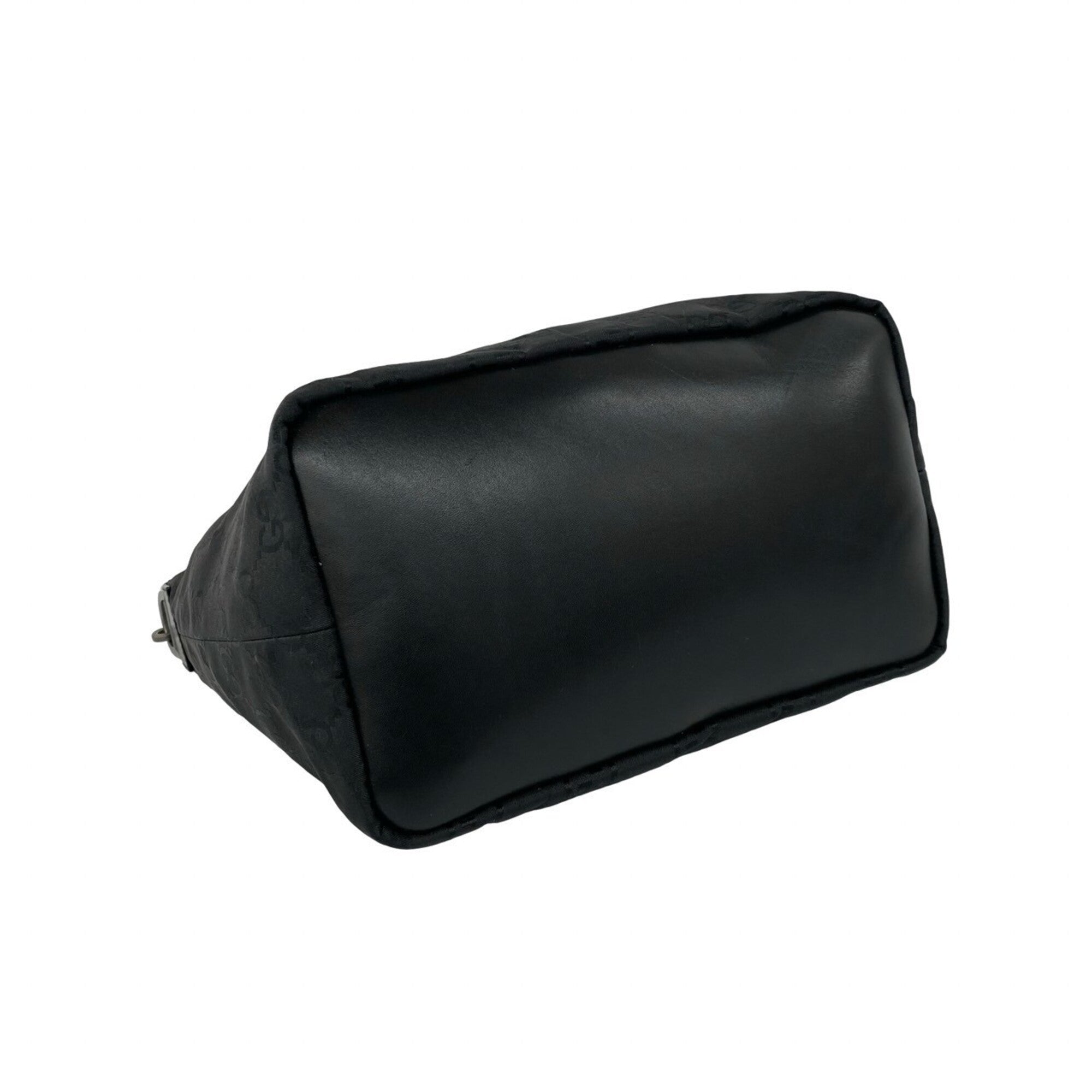 Gucci Black Nylon Leather Handbag Shoulder Bag Tote Bag (Pre-Owned)