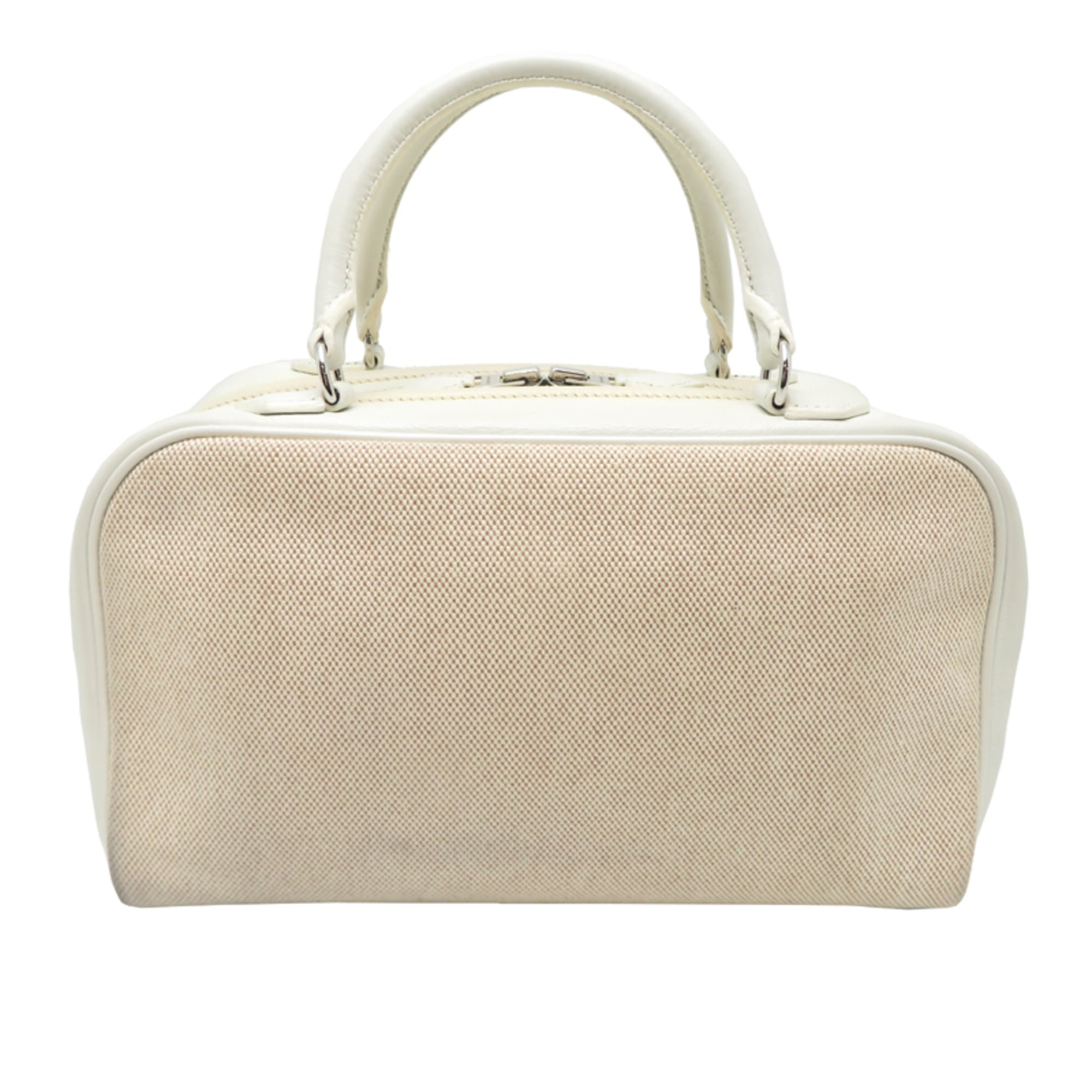Hermes White Swift Leather Boston Bag (Pre-Owned)