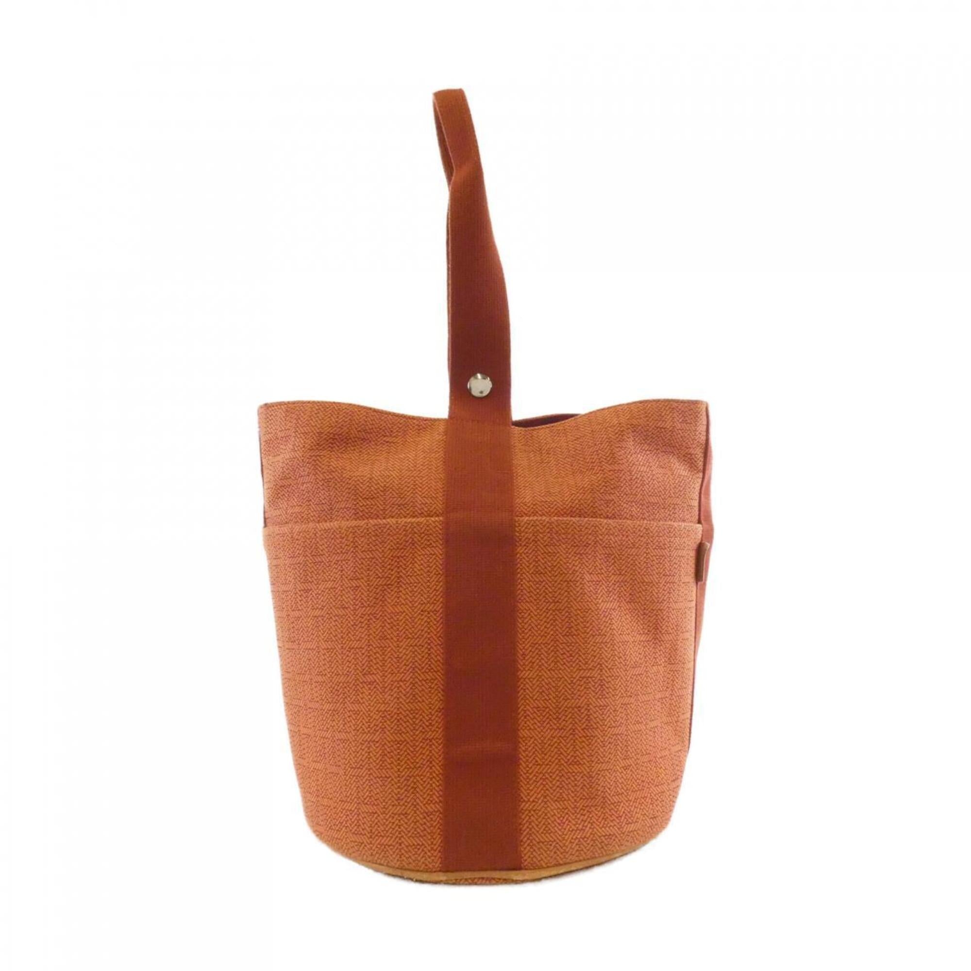 Hermes Orange Canvas Handbag (Pre-Owned)