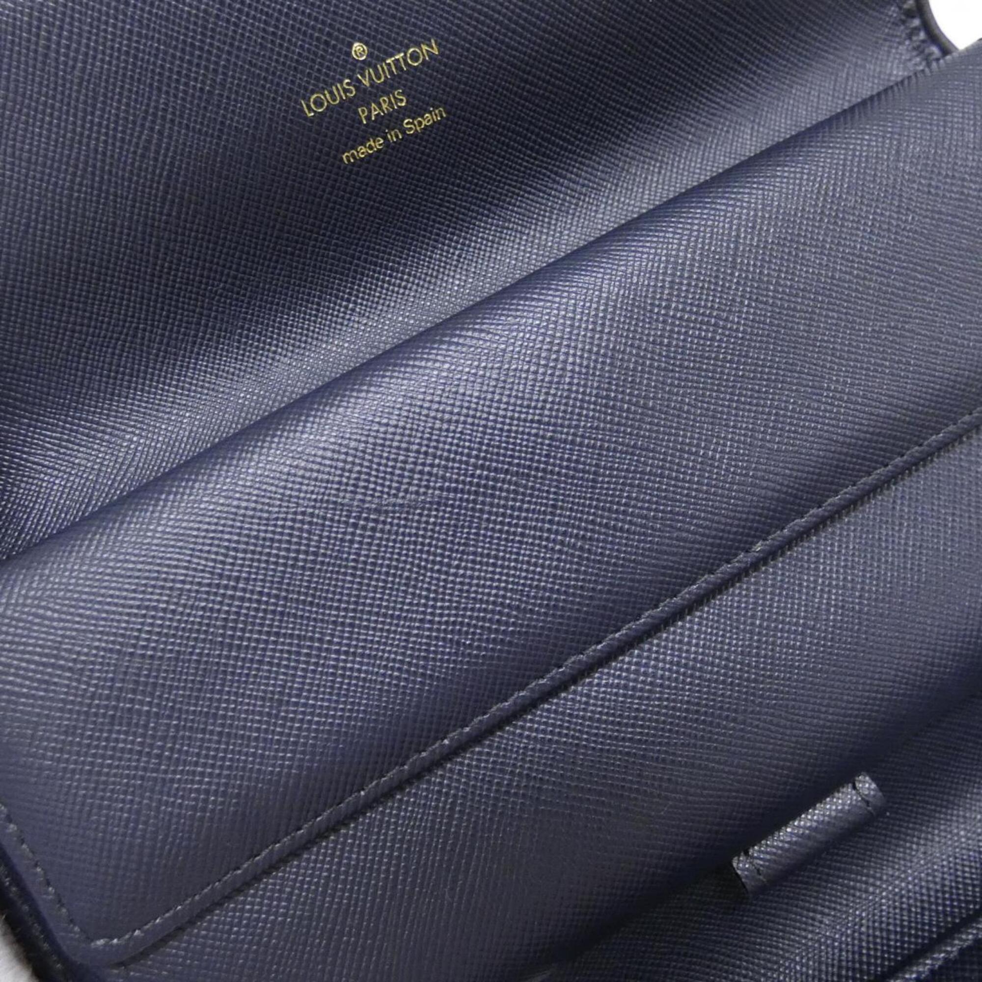 Louis Vuitton Dark Blue Canvas Long Wallet (Tri-Fold) (Pre-Owned)