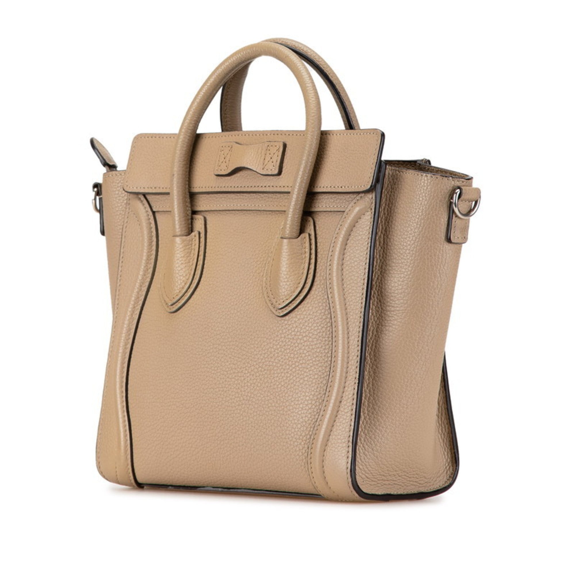 Celine Beige Leather Handbag Shoulder Bag (Pre-Owned)