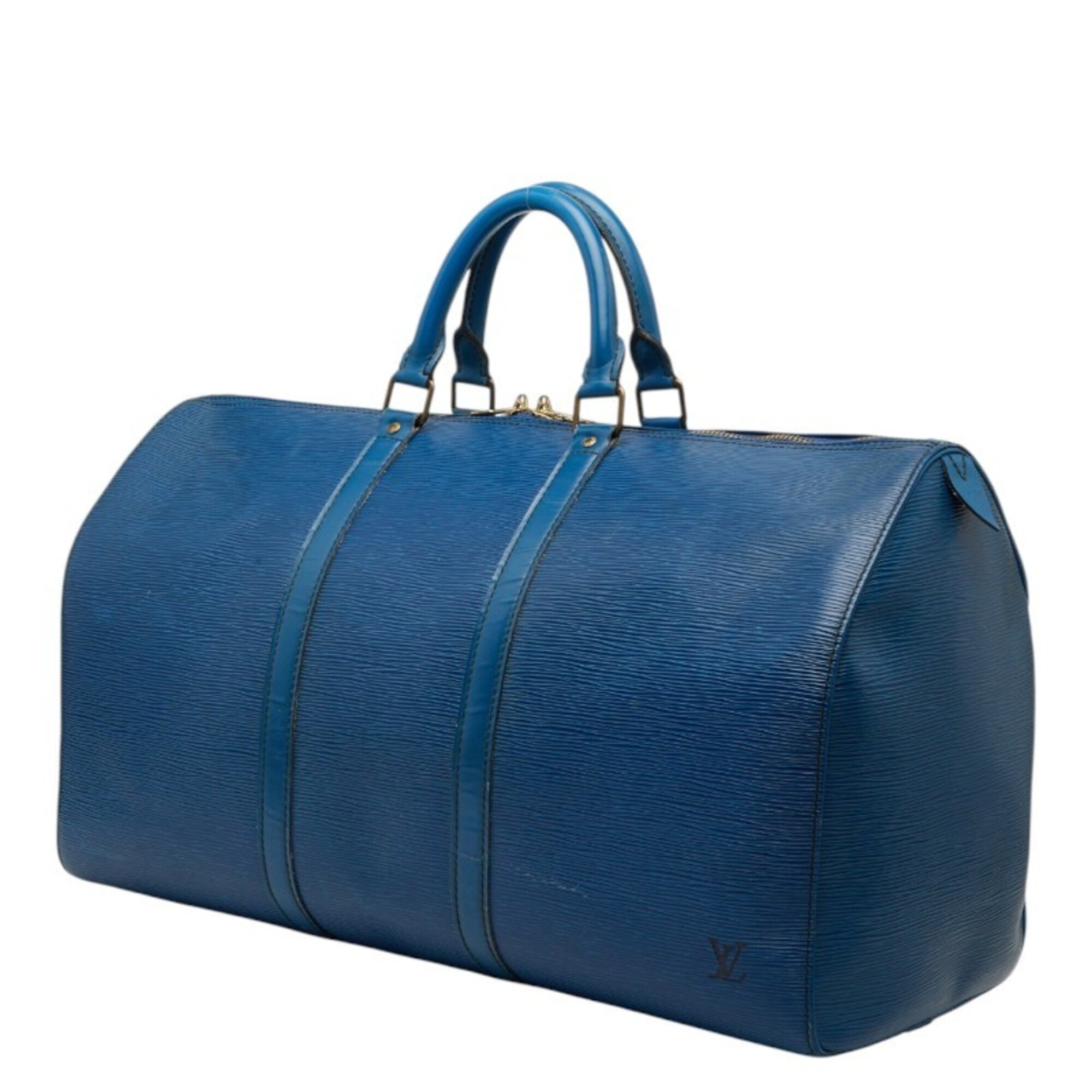 Louis Vuitton Epi Toledo Blue Leather Boston Bag (Pre-Owned)