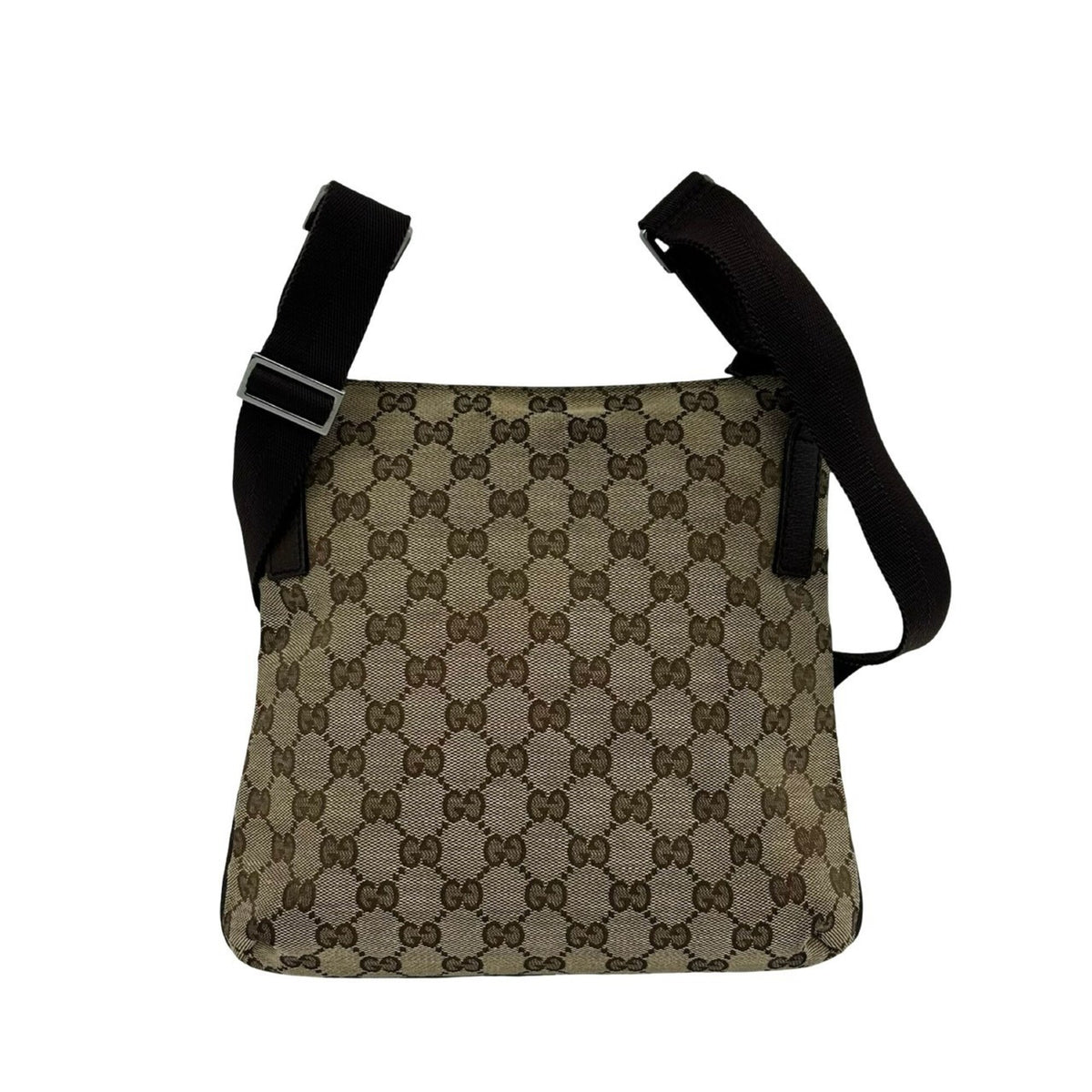 Gucci Brown Canvas Leather Pochette Shoulder Bag (Pre-Owned)