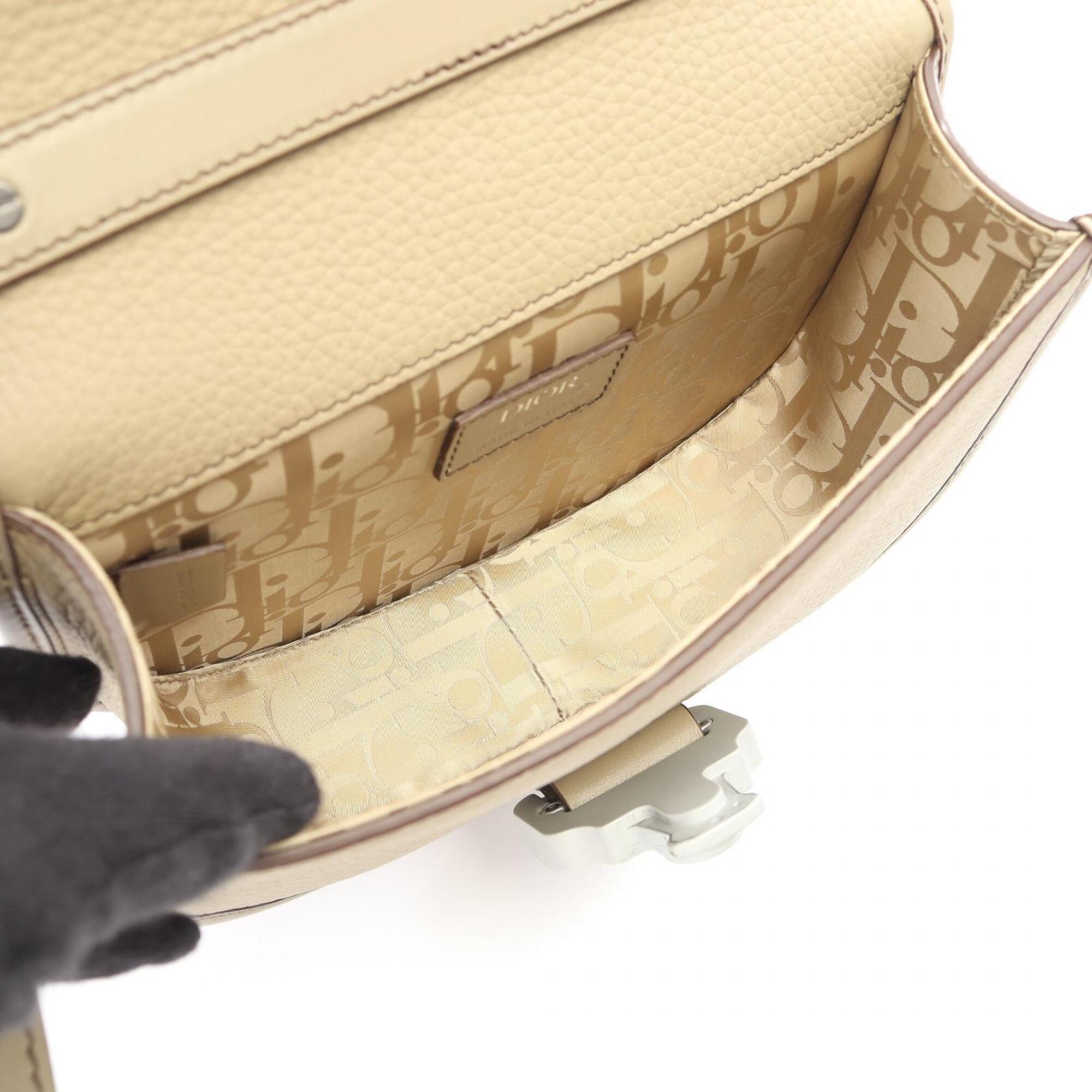 Christian Dior Beige Leather Handbag Shoulder Bag (Pre-Owned)