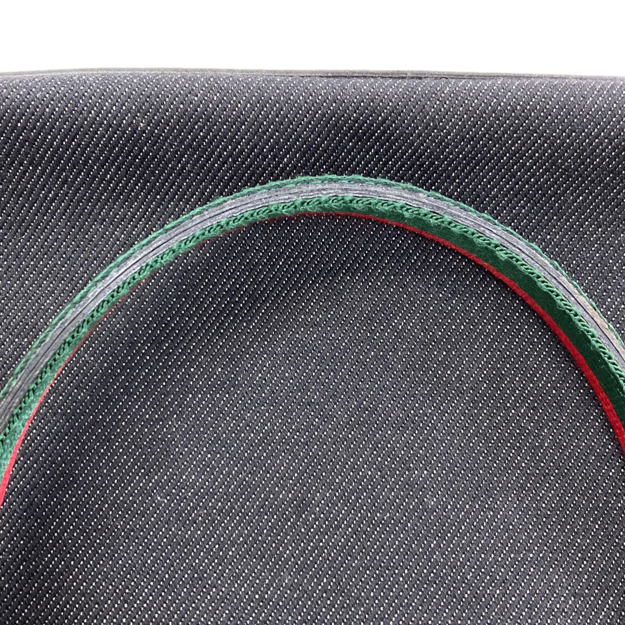Gucci Sherry Line Black Canvas Handbag (Pre-Owned)