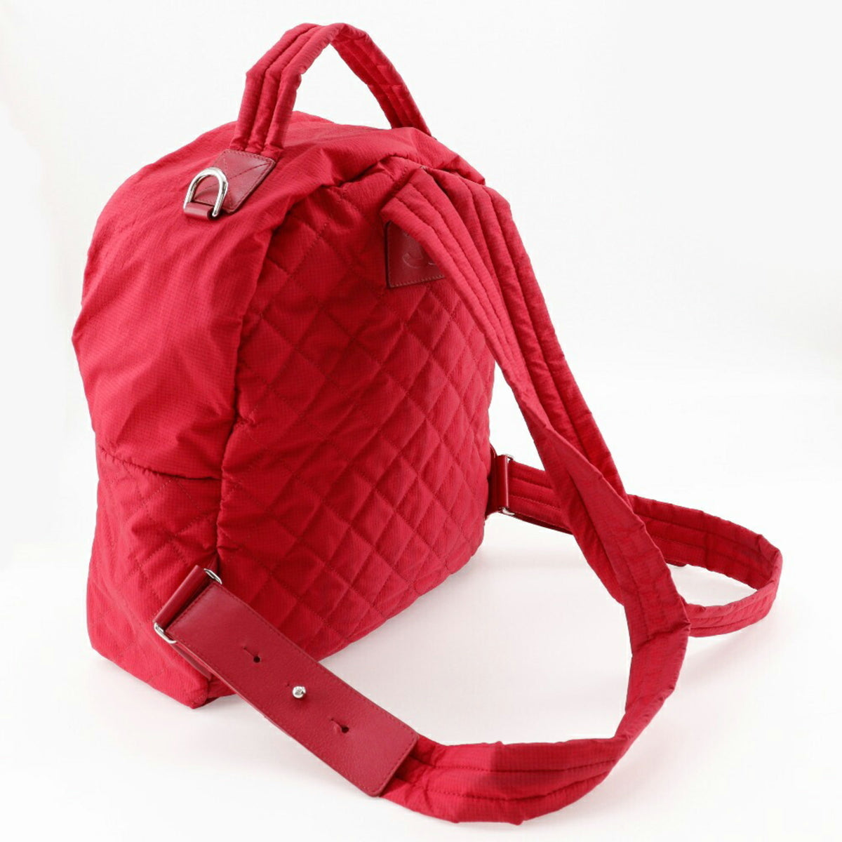 Chanel Red Color Nylon Backpack (Pre-Owned)