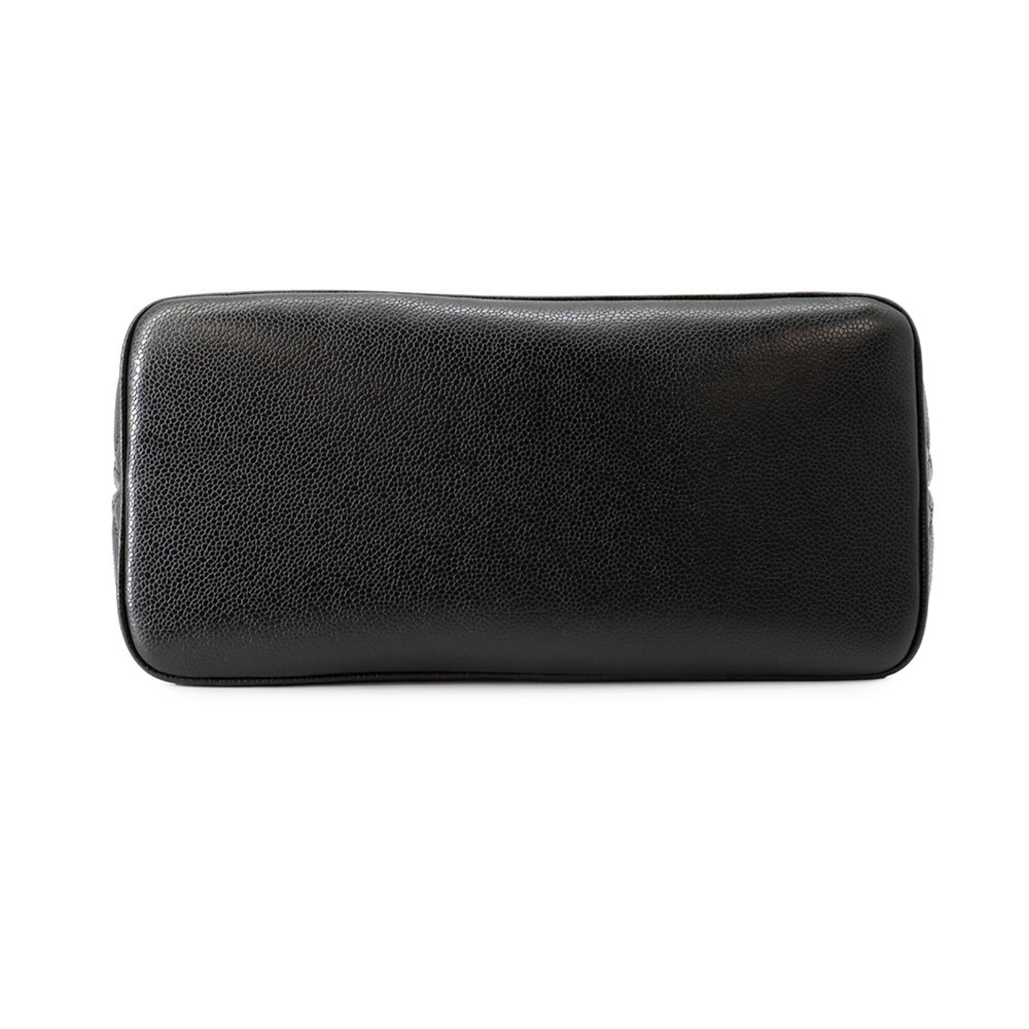 Chanel Matelasse Black Leather Handbag Tote Bag (Pre-Owned)