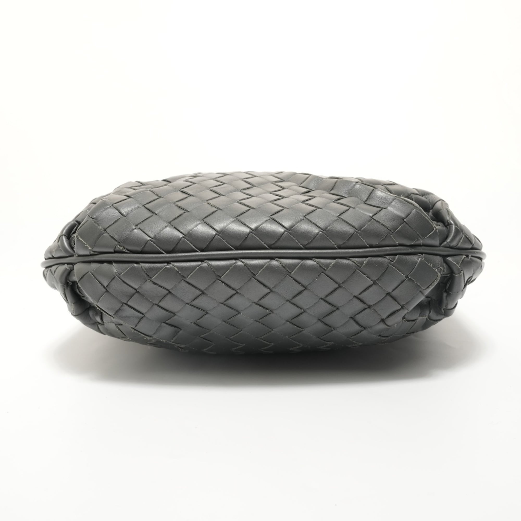 Bottega Veneta Intrecciato Gray Intrecciato Shoulder Bag (Pre-Owned)
