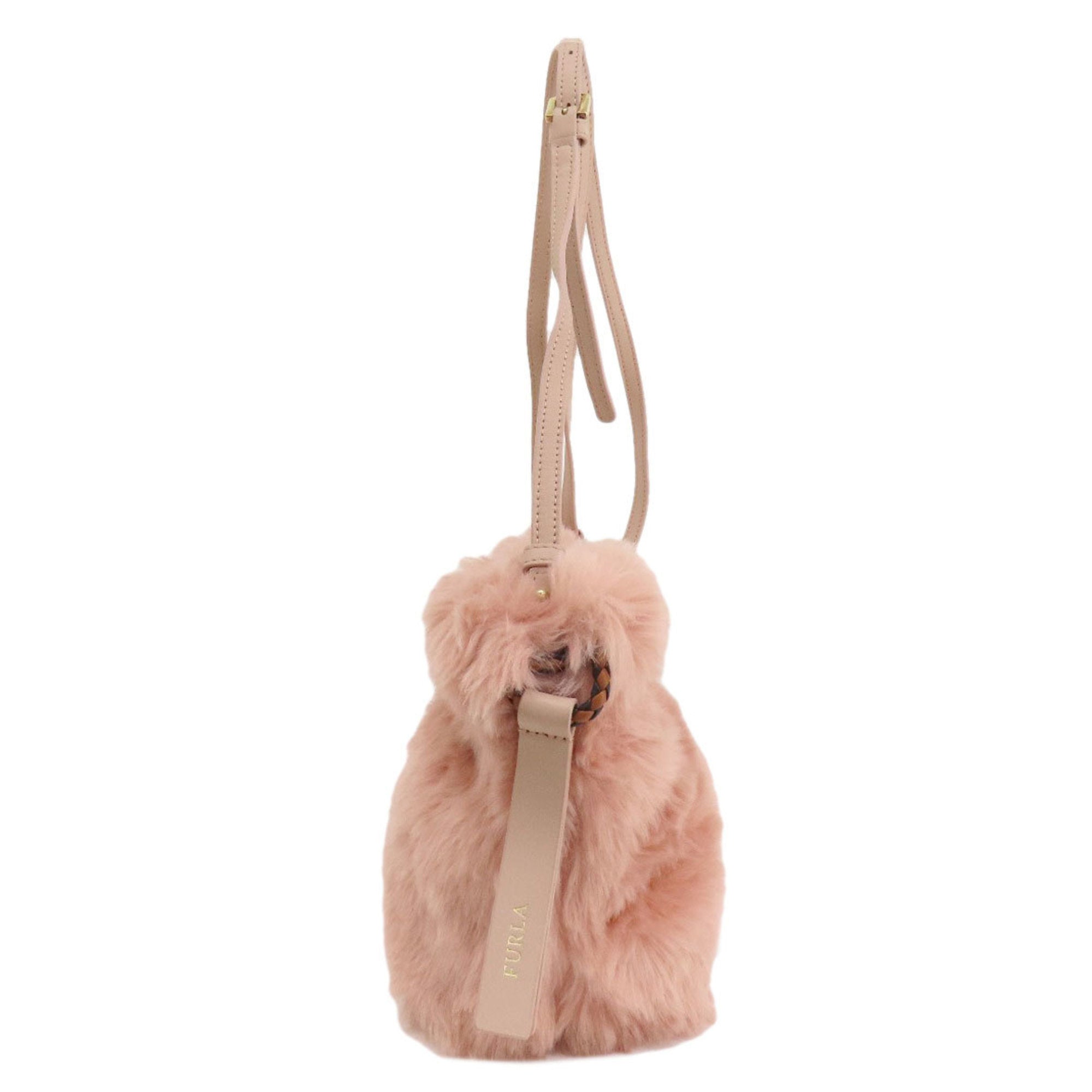 Furla Pink Fur Shoulder Bag (Pre-Owned)