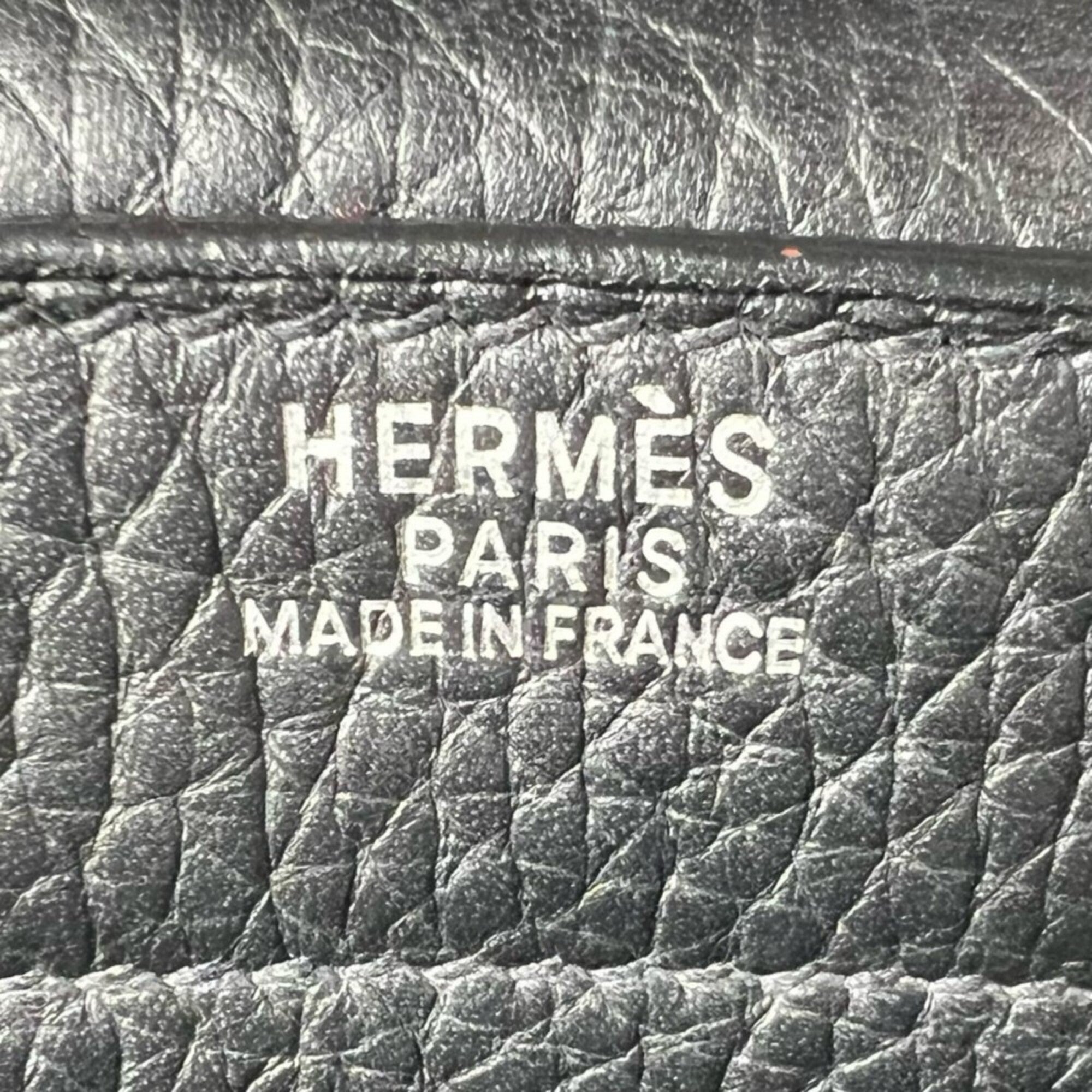 Hermes Black Leather Handbag (Pre-Owned)