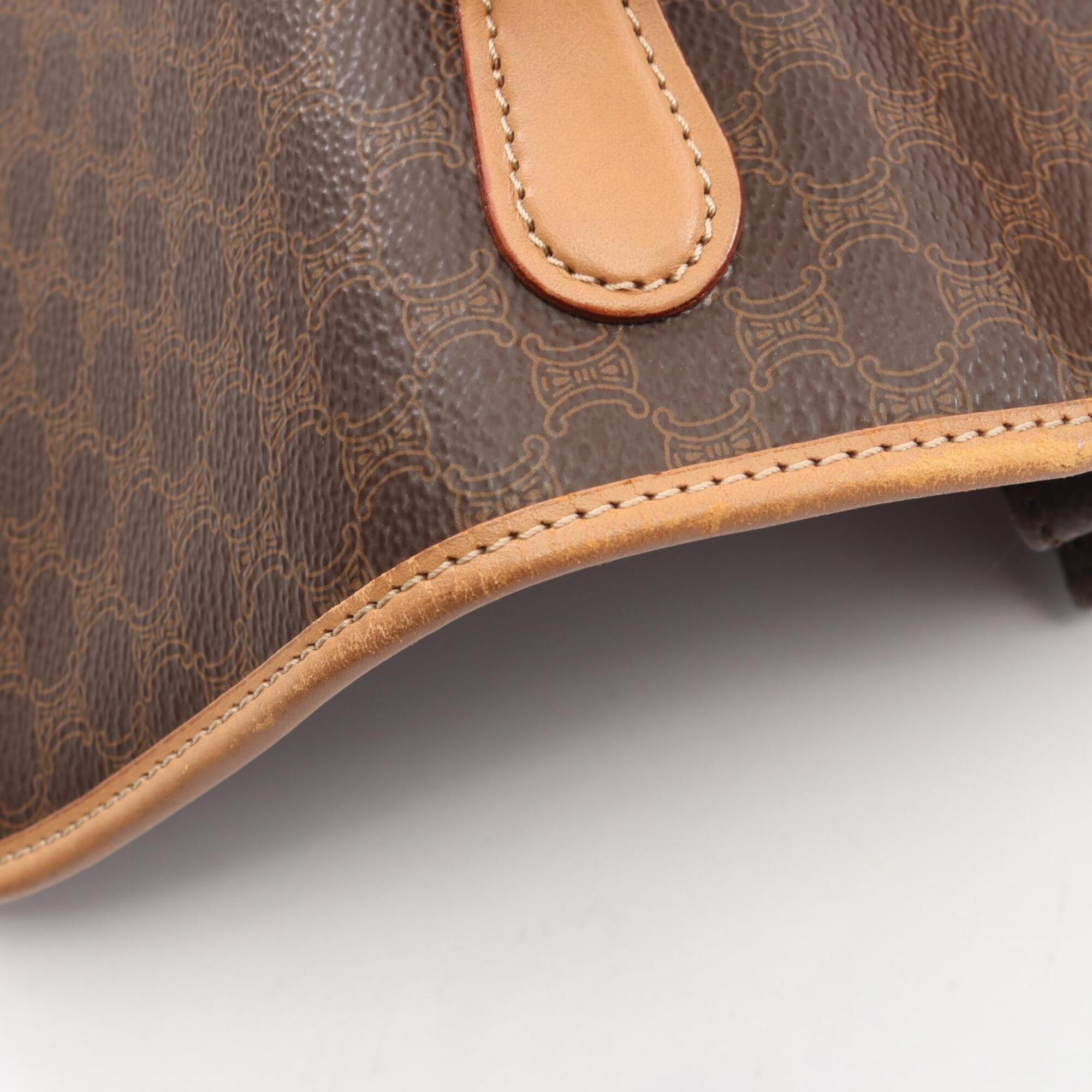 Celine Brown Coated Canvas Leather Handbag (Pre-Owned)