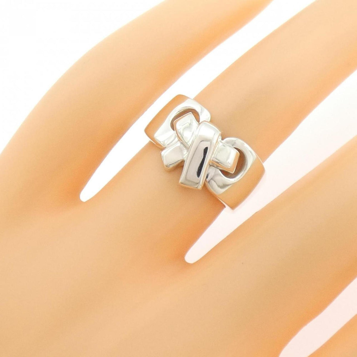 Hermes Silver 925 Band Ring (Pre-Owned)