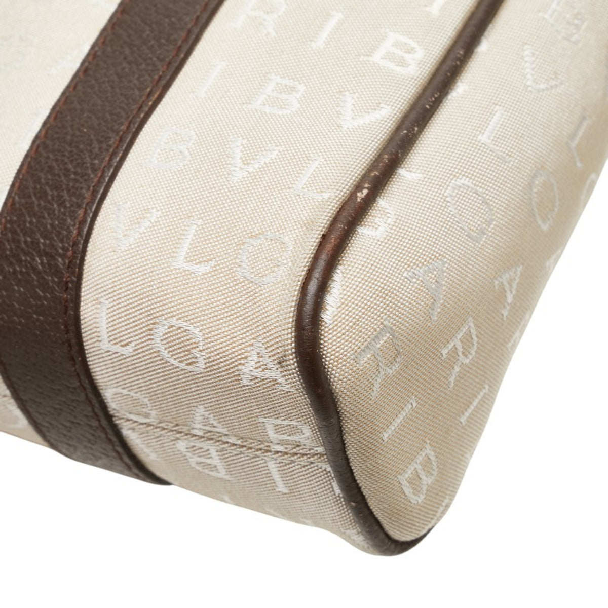 Bvlgari Beige Brown Canvas Leather Handbag (Pre-Owned)