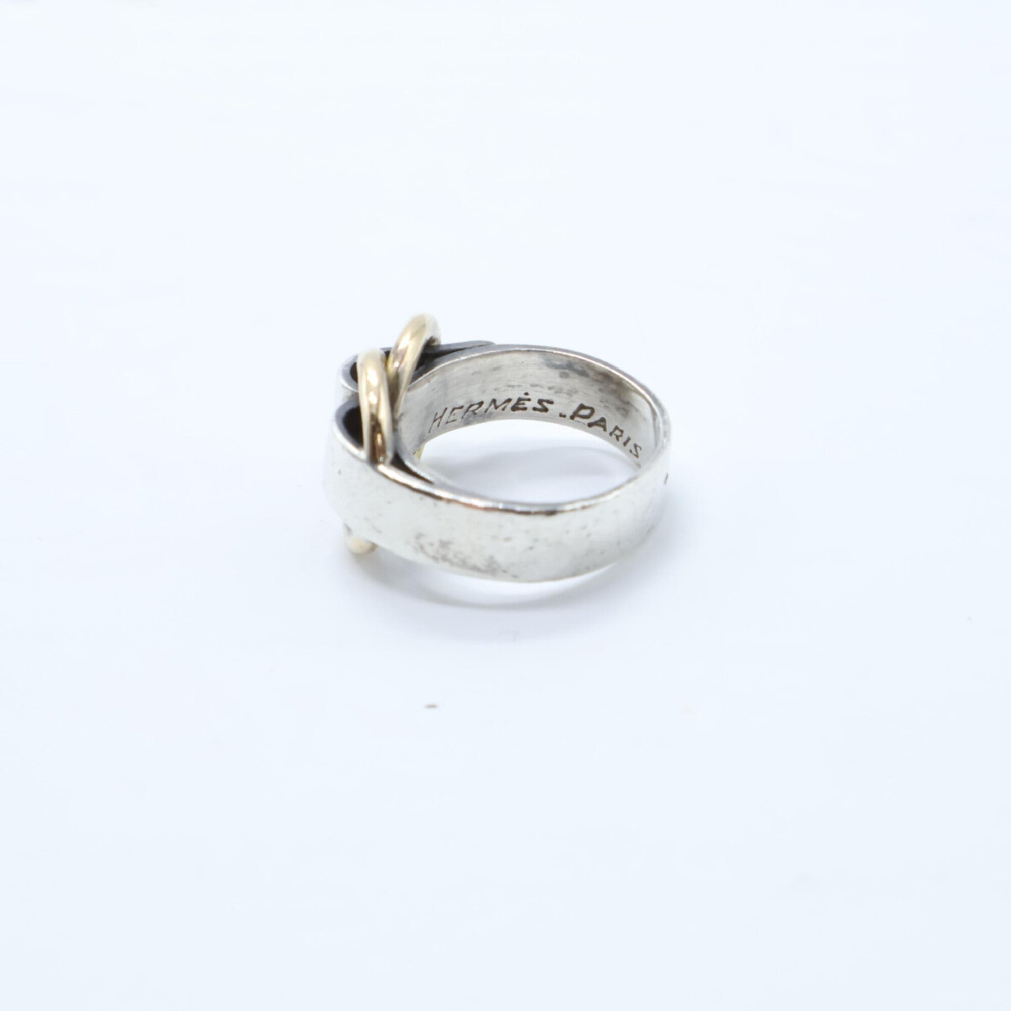 Hermes Silver Silver 925 Band Ring (Pre-Owned)