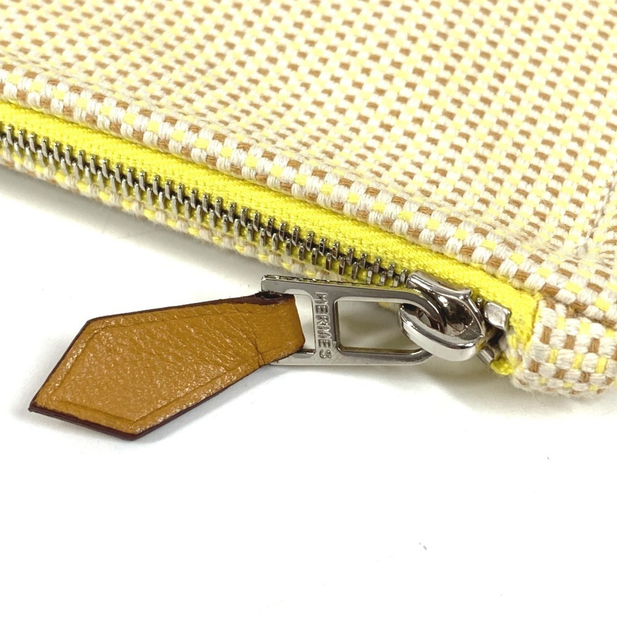 Hermes Yellow Embroidery Clutch Bag Handbag Pouch (Pre-Owned)
