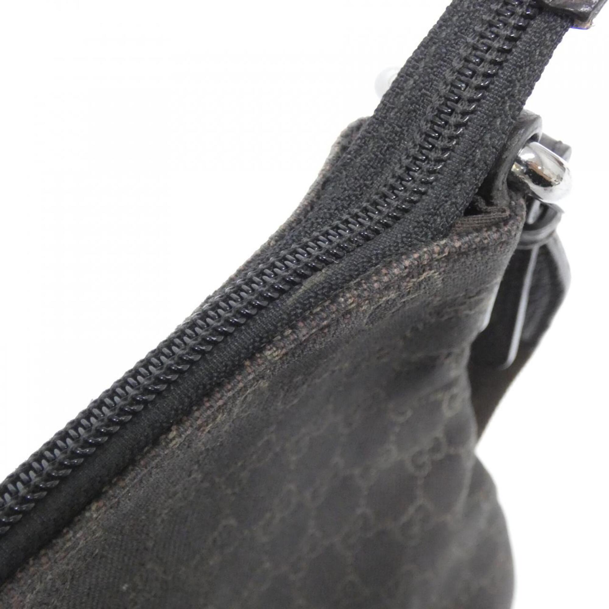 Gucci Dark Brown Denim Shoulder Bag (Pre-Owned)