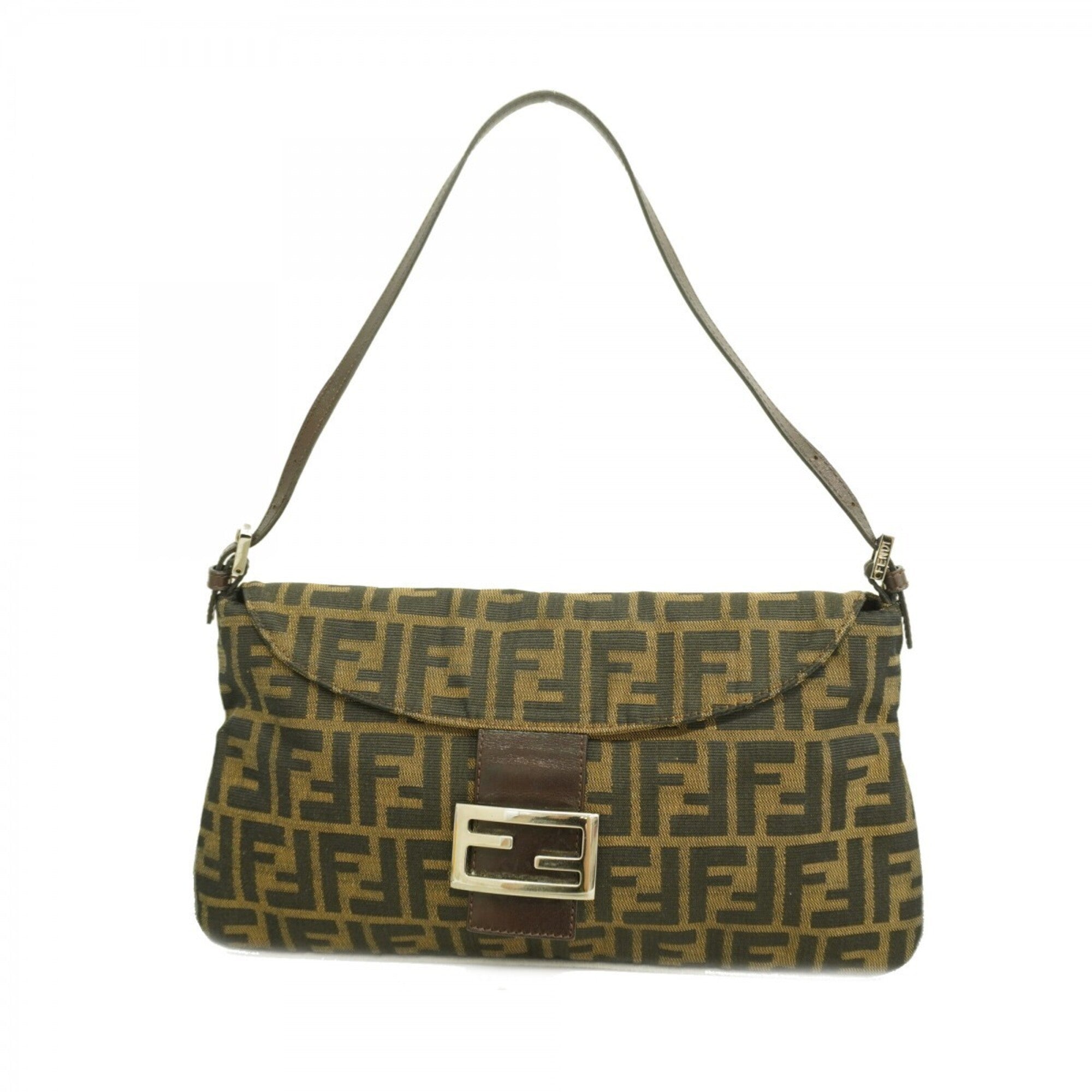 Fendi Brown Nylon Canvas Handbag (Pre-Owned)