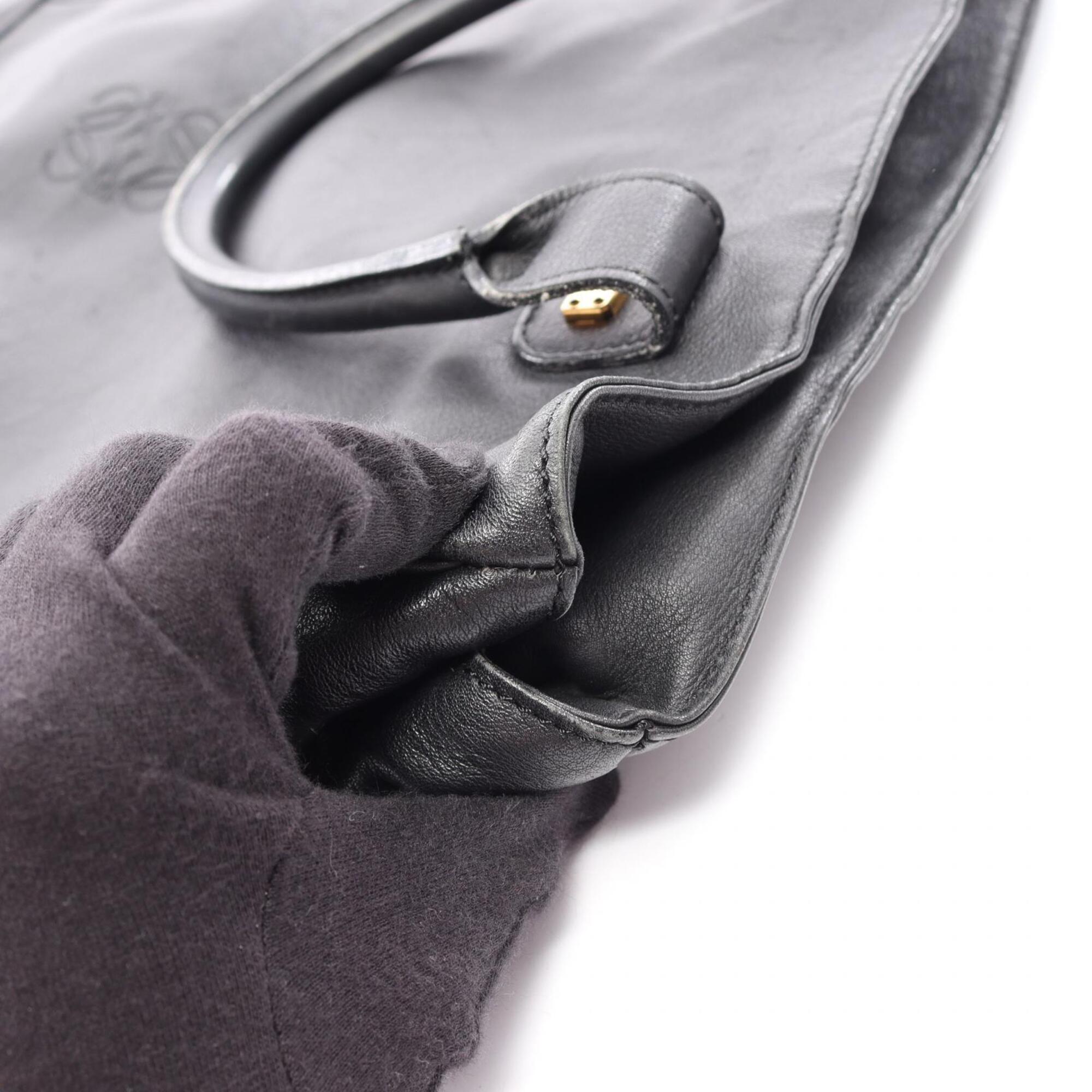 Loewe Black Leather Handbag Tote Bag (Pre-Owned)