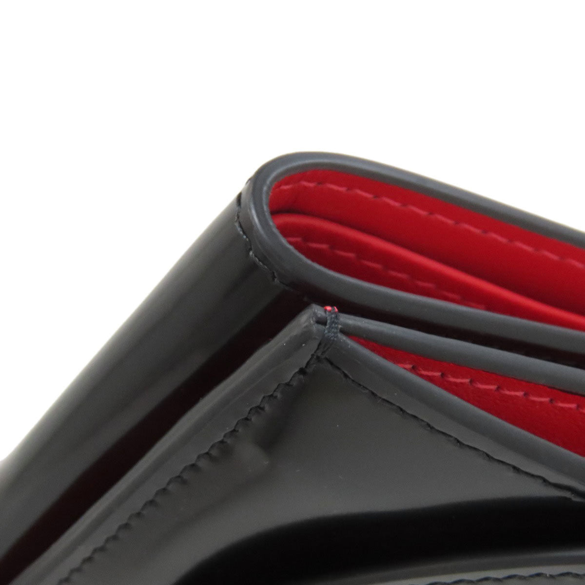 Christian Louboutin Black Patent Leather Wallet (Tri-Fold) (Pre-Owned)