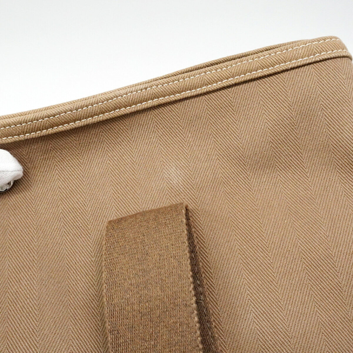 Hermes Etoupe Gray Toile Chevron Tote Bag (Pre-Owned)