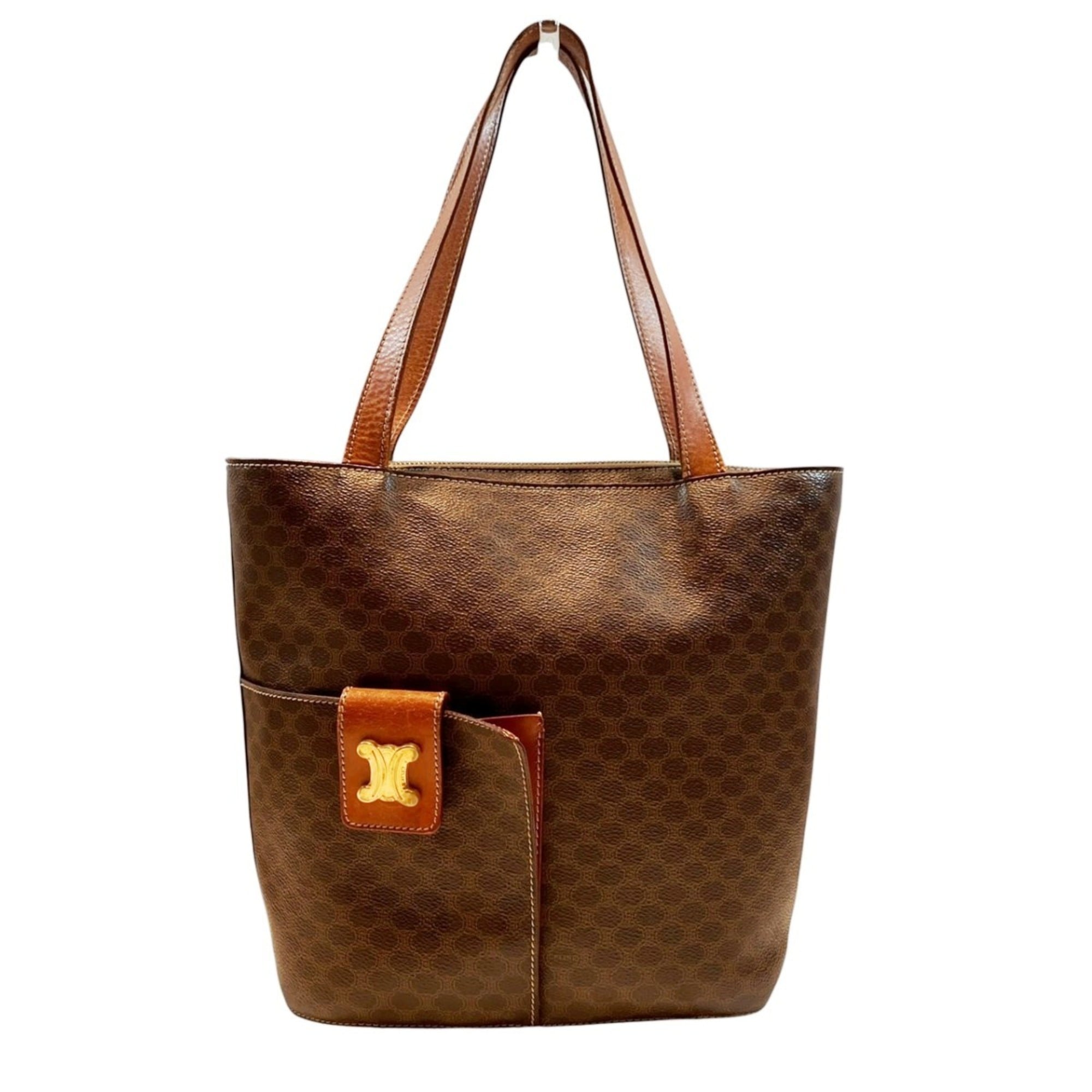 Celine Brown Leather Pvc Tote Bag (Pre-Owned)