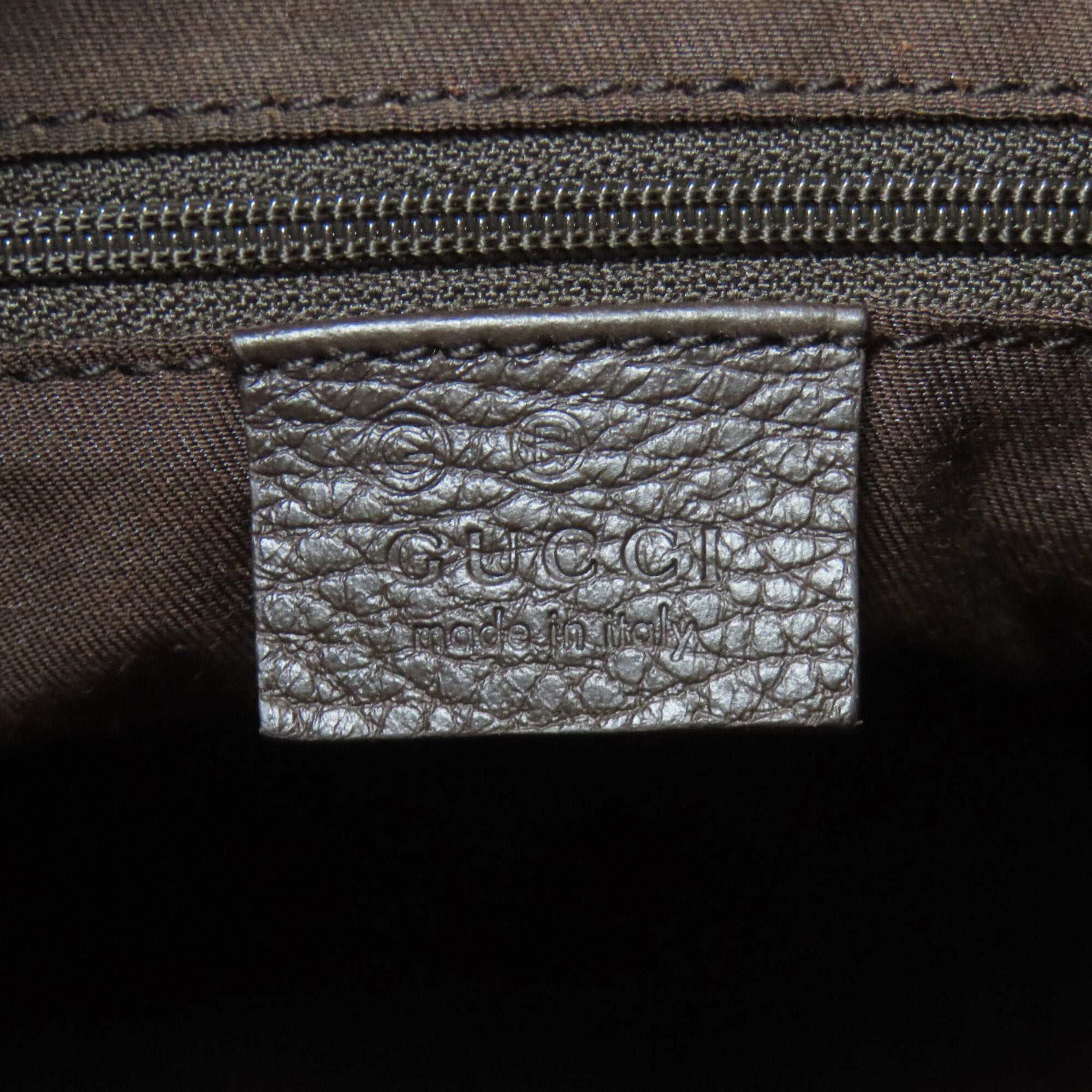 Gucci Dark Brown Canvas Shoulder Bag (Pre-Owned)