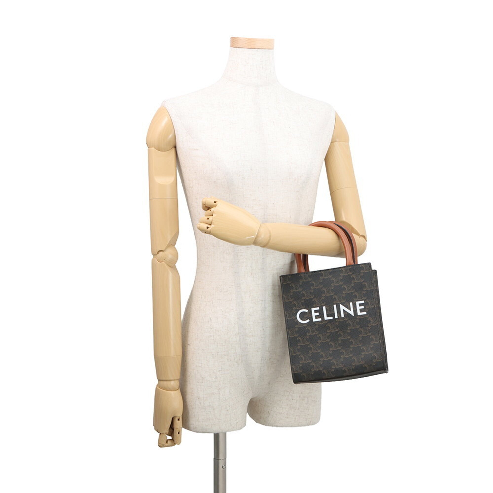 Celine Brown Leather Pvc Handbag Shoulder Bag (Pre-Owned)