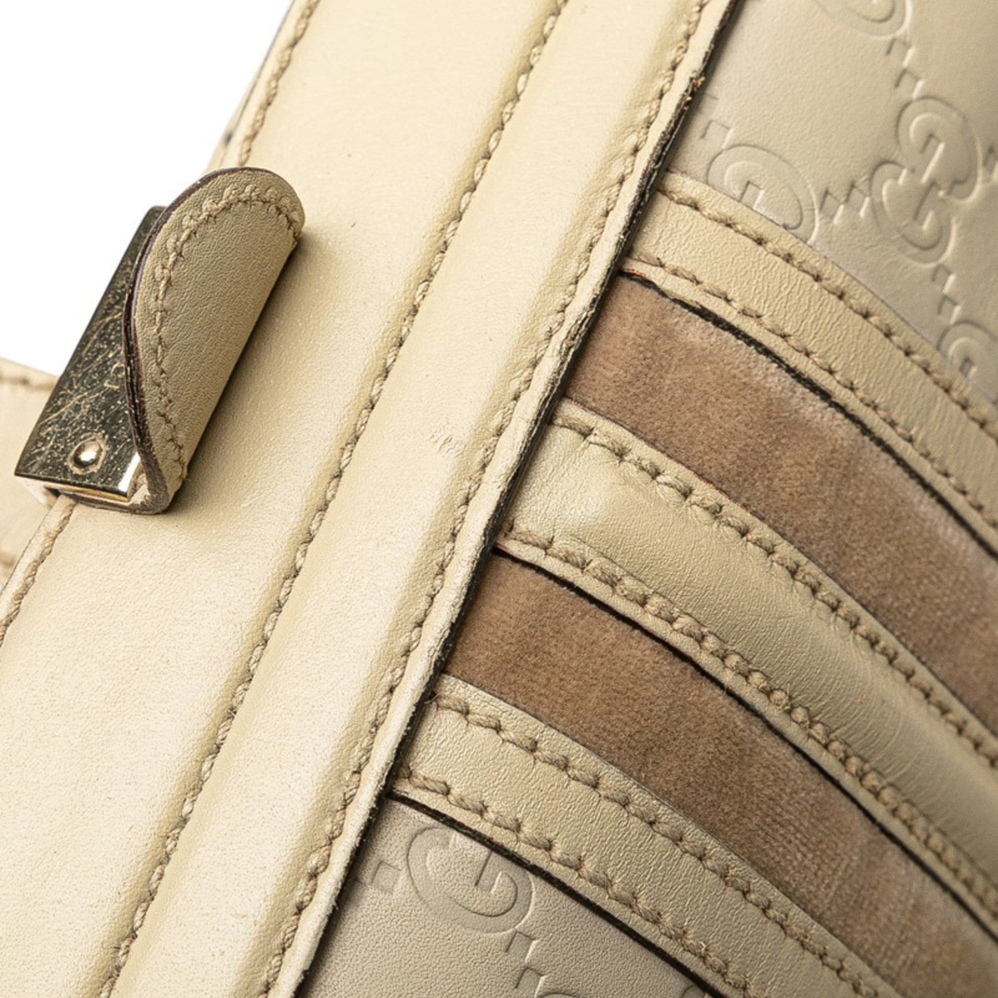 Gucci Guccissima Beige Leather Handbag (Pre-Owned)