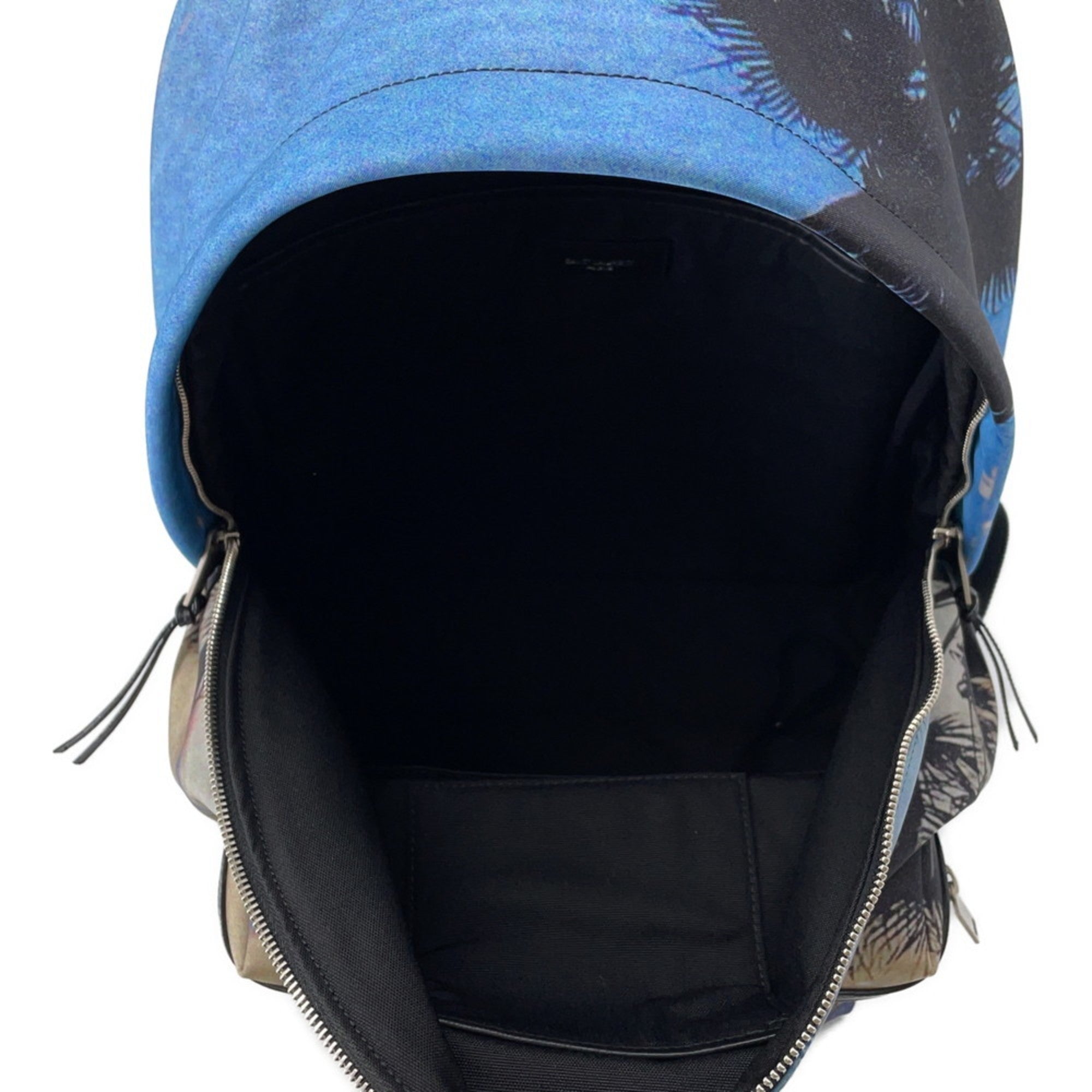 Saint Laurent Blue Nylon Leather Backpack (Pre-Owned)