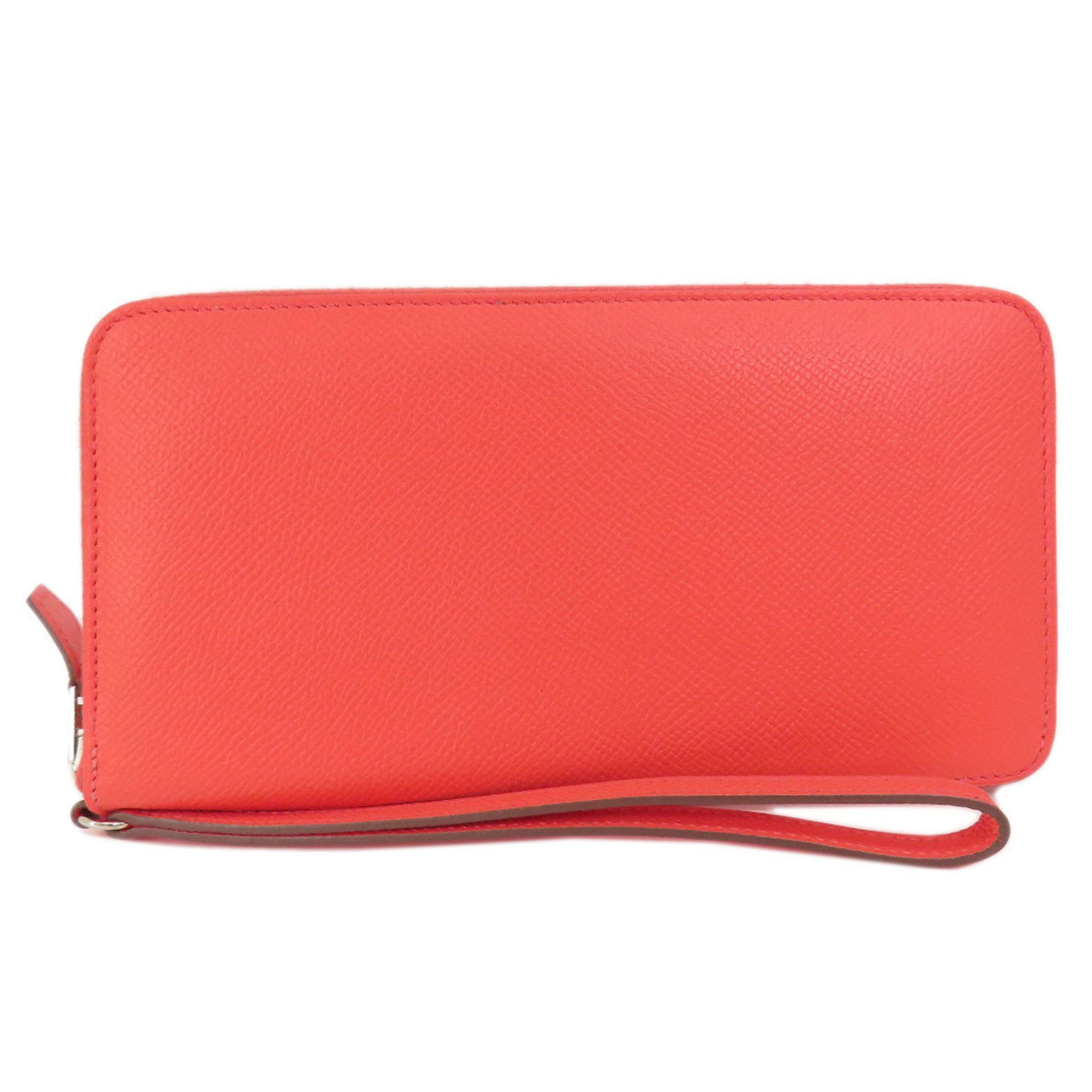 Hermes Red Color Epsom Leather Long Wallet (Bi-Fold) (Pre-Owned)