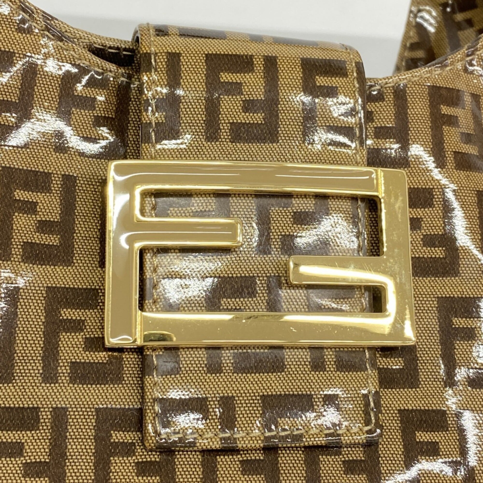 Fendi Brown Coated Canvas Handbag (Pre-Owned)