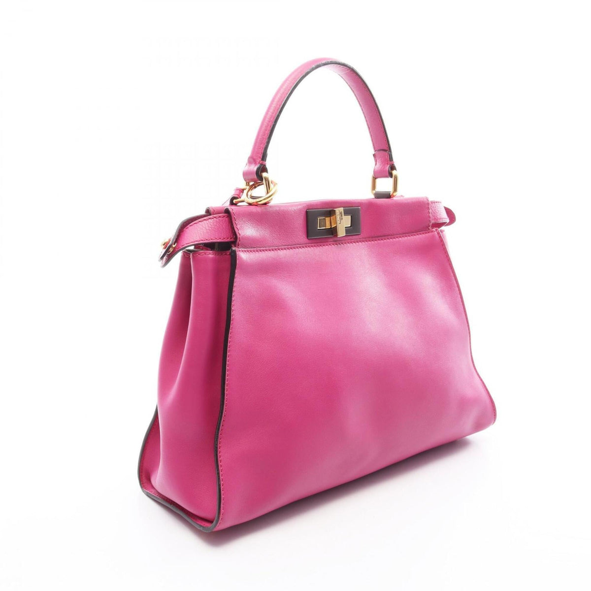 Fendi Peekaboo Pink Leather Handbag (Pre-Owned)