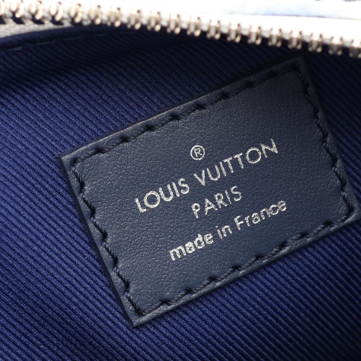 Louis Vuitton Multi-Color Navy White Coated Canvas Leather Handbag (Pre-Owned)