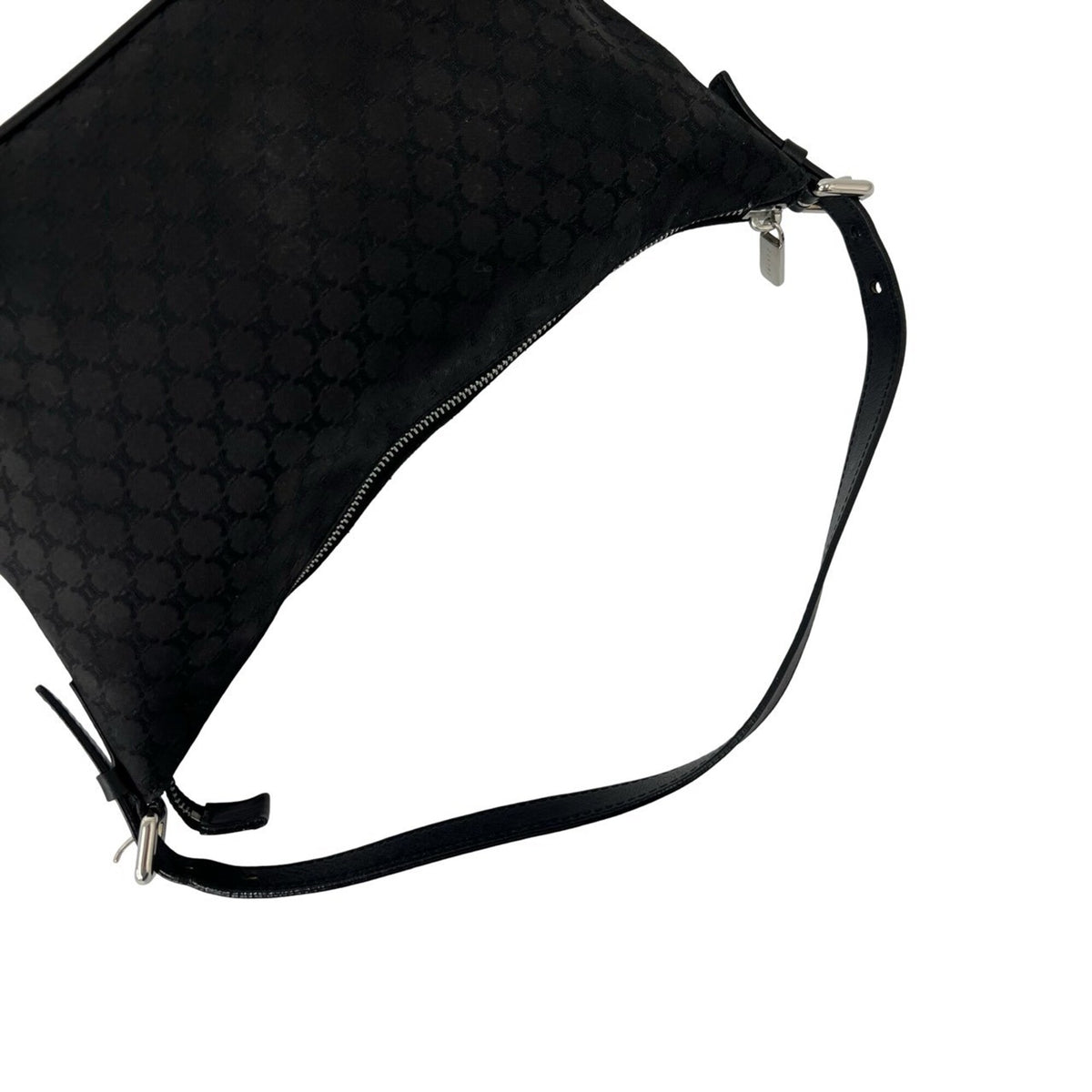 Celine Black Canvas Leather Handbag Shoulder Bag (Pre-Owned)