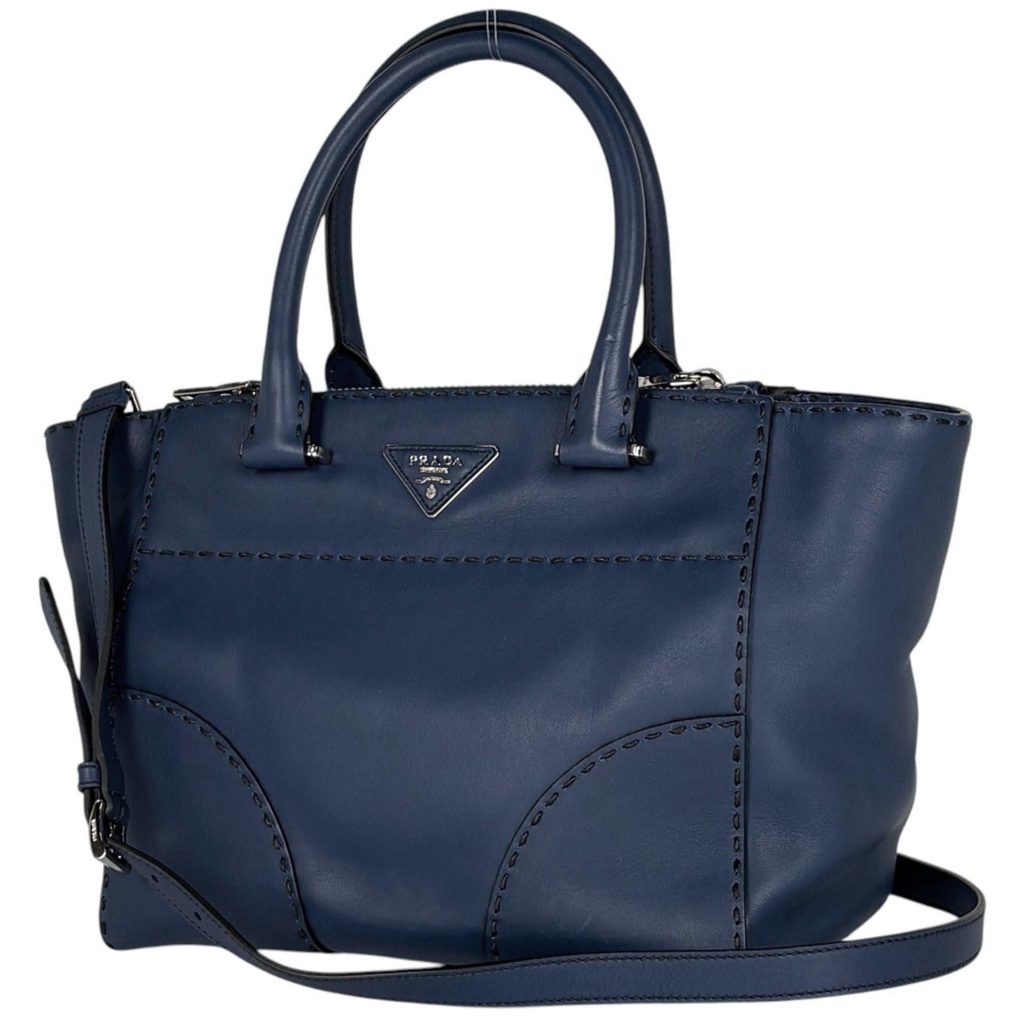 Prada Blue Leather Handbag (Pre-Owned)