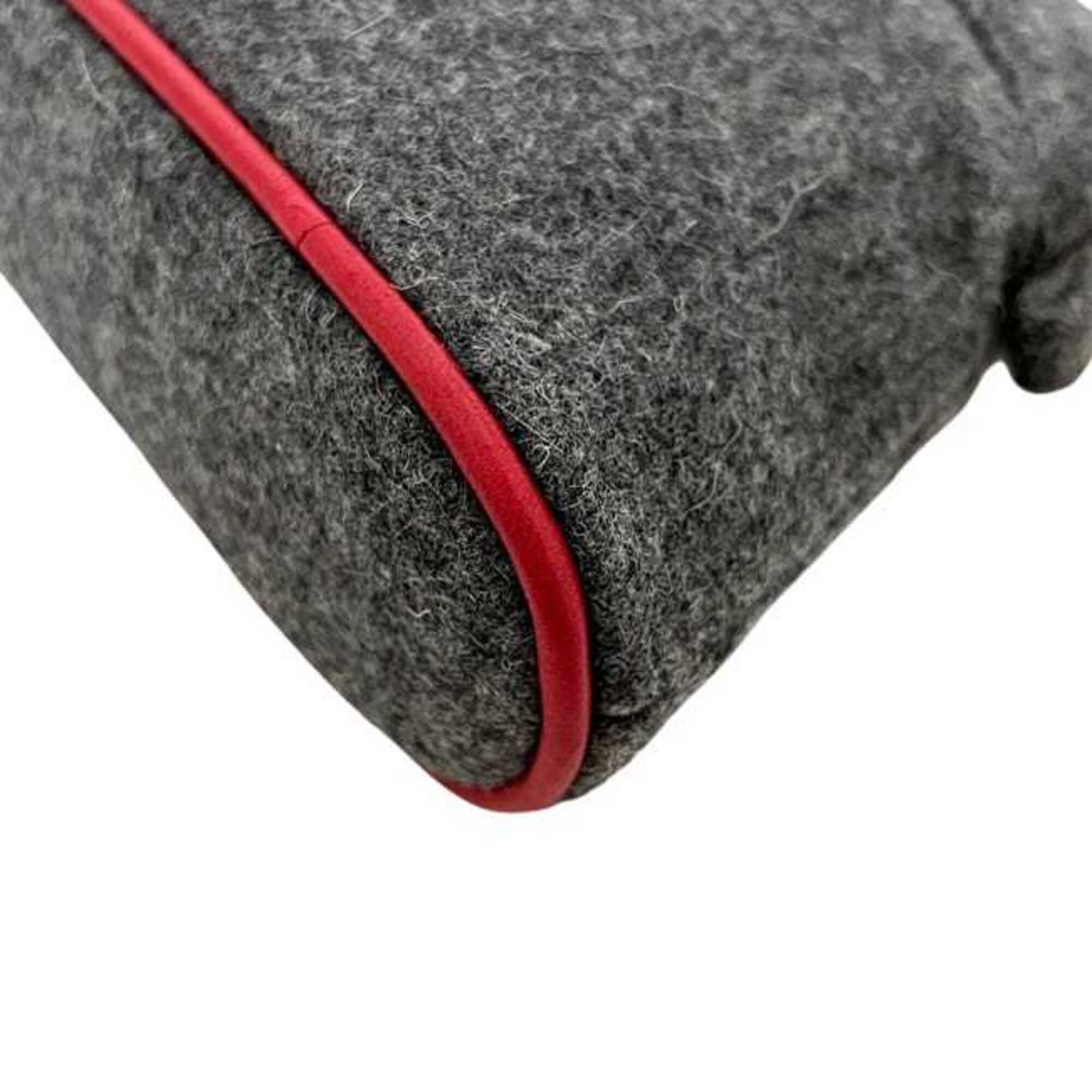 Hermes Bolide Gray Wool Pouch (Pre-Owned)