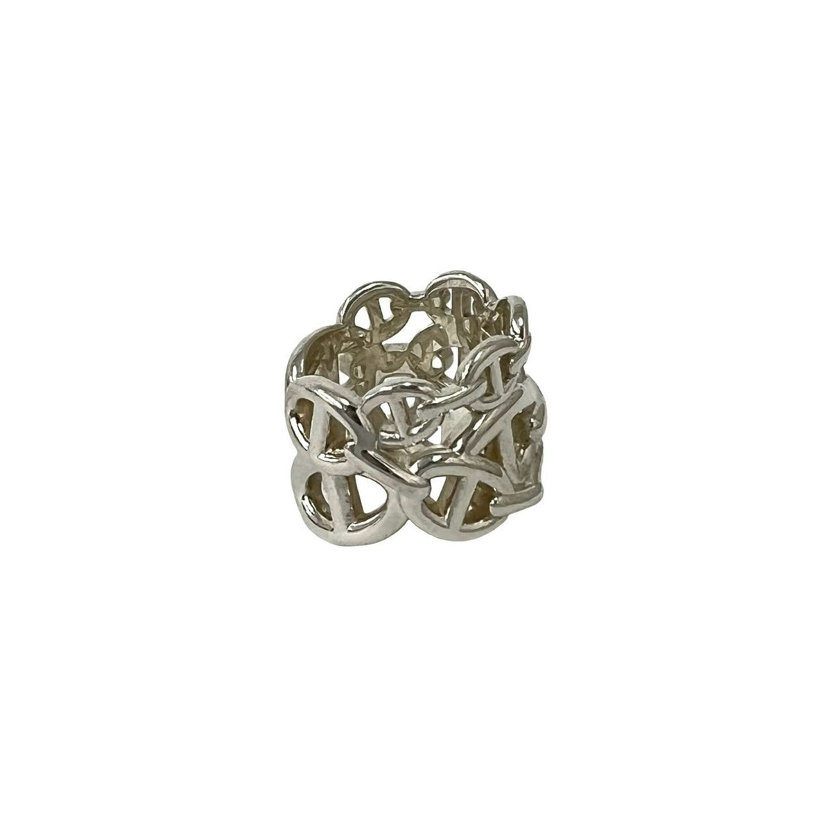 Hermes Silver Silver 925 Band Ring (Pre-Owned)