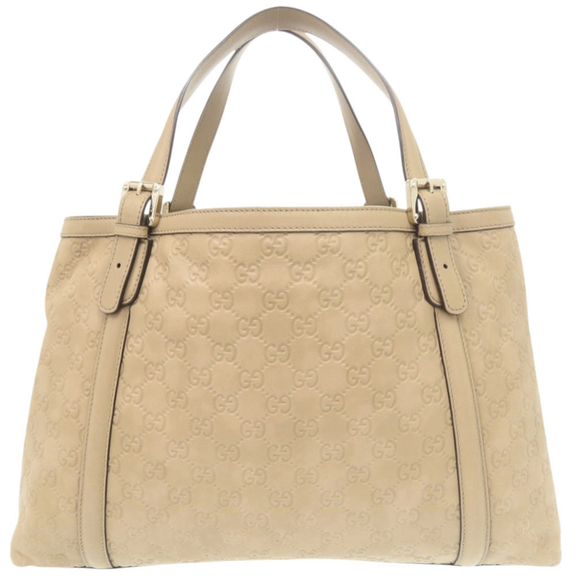 Gucci Beige Leather Handbag Tote Bag (Pre-Owned)