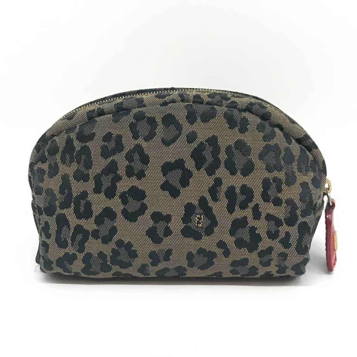 Fendi Brown Canvas Leather Pouch (Pre-Owned)