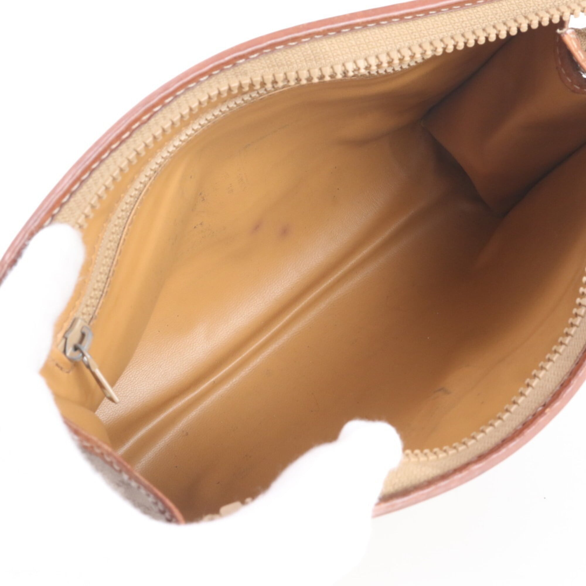 Celine Macadam Brown Coated Canvas Leather Clutch Bag Handbag Pouch (Pre-Owned)