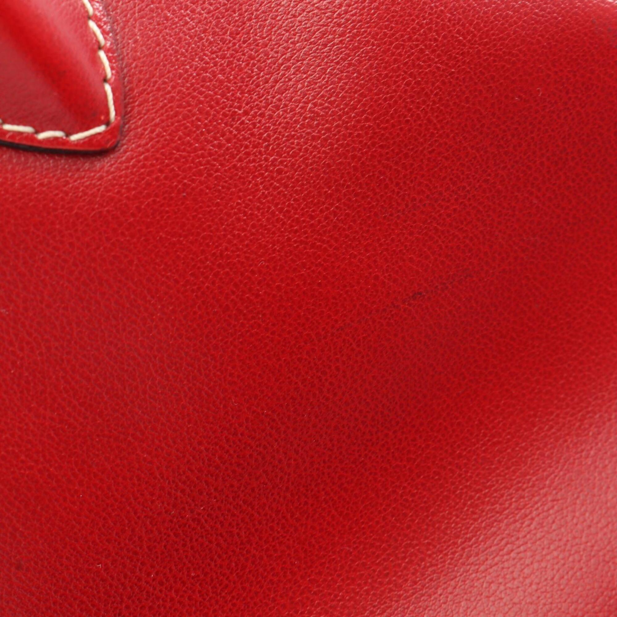 Yves Saint Laurent Red Color Leather Handbag (Pre-Owned)