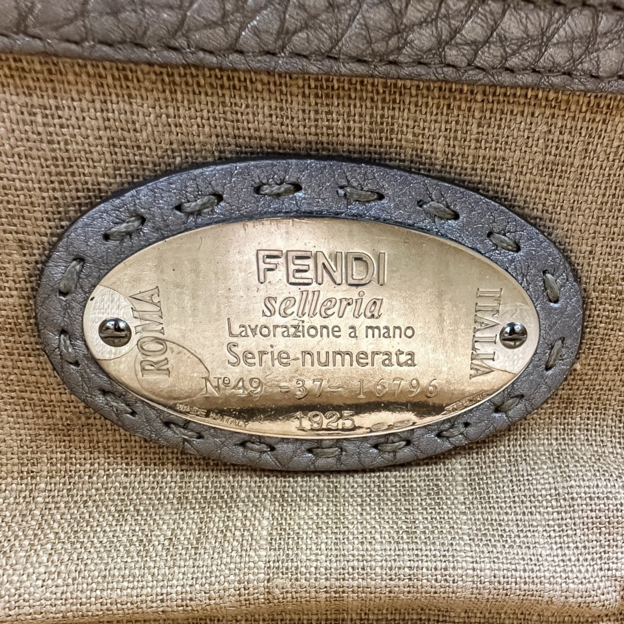 Fendi Metallic Gray Handbag Tote Bag (Pre-Owned)