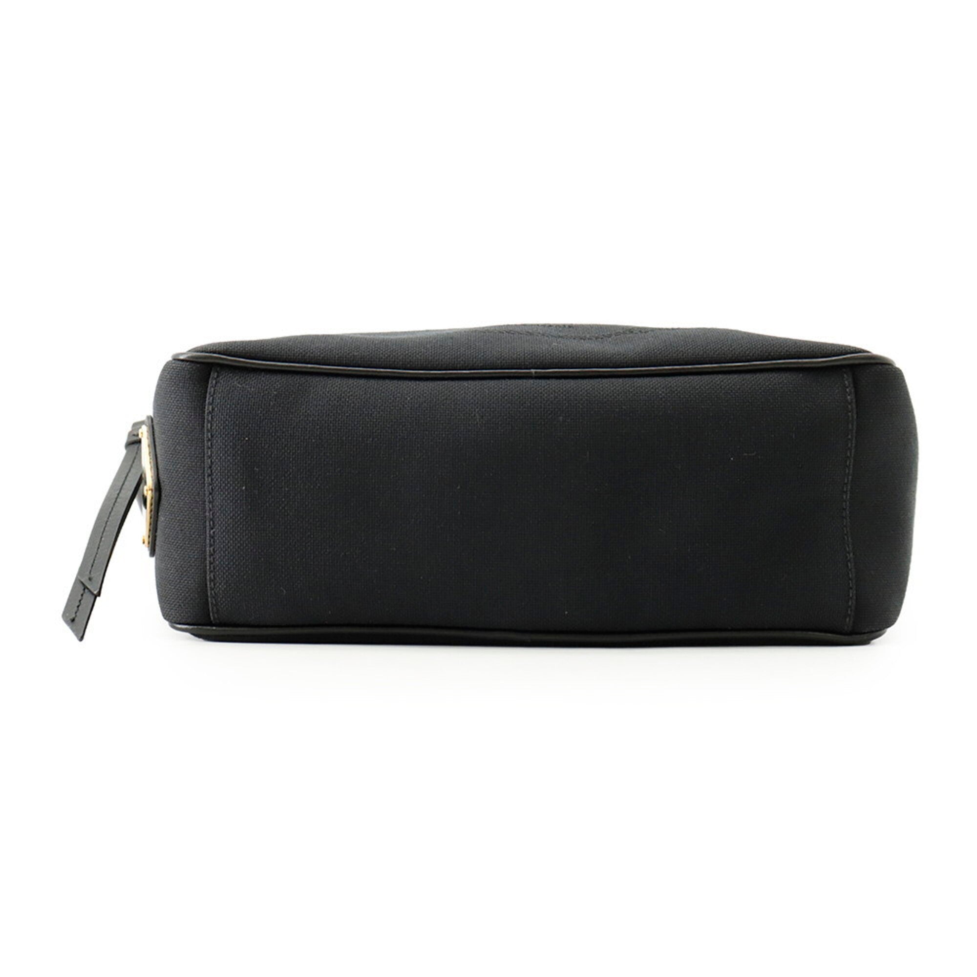 Prada Black Canvas Leather Handbag Shoulder Bag (Pre-Owned)