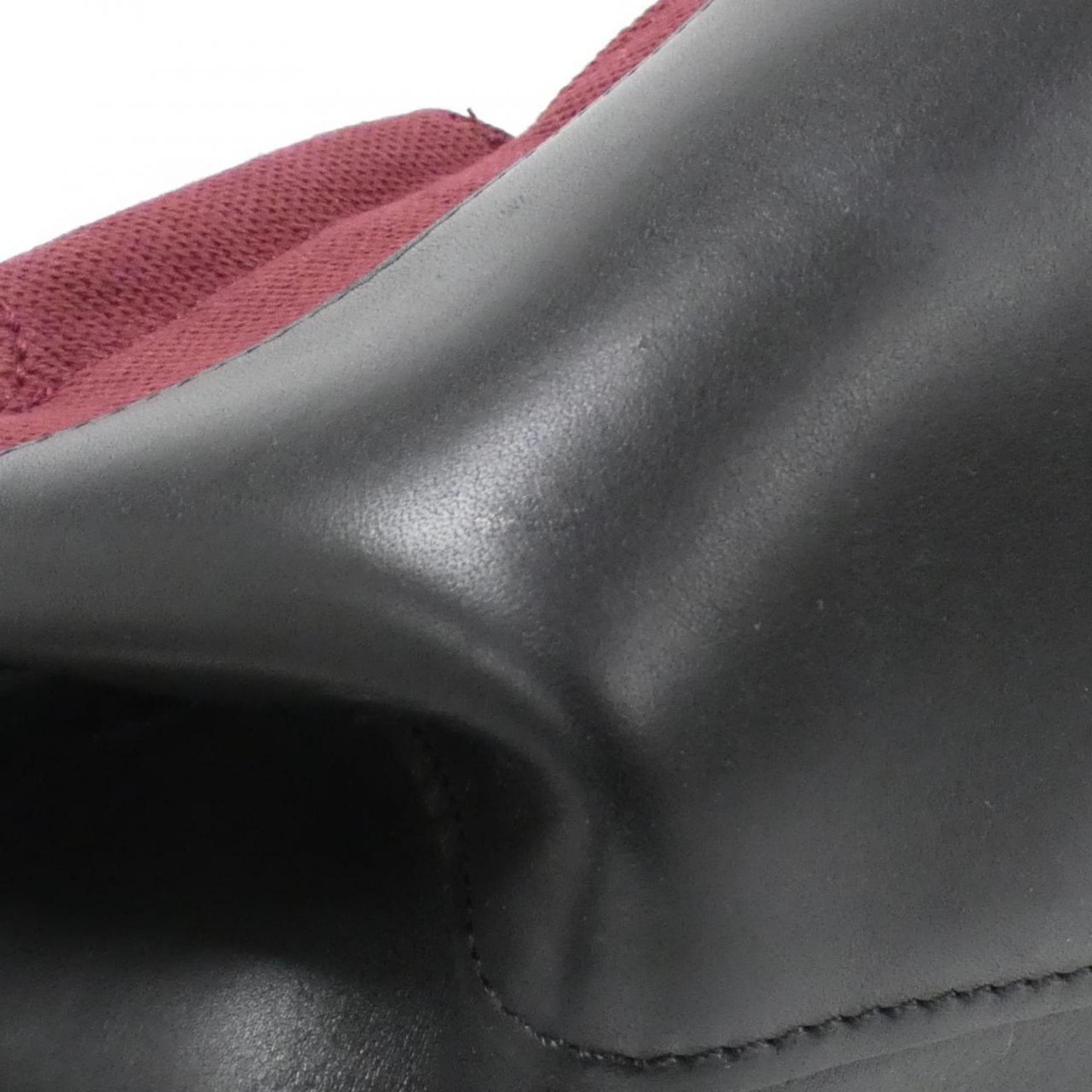 Loewe Black Burgundy Canvas Leather Handbag (Pre-Owned)