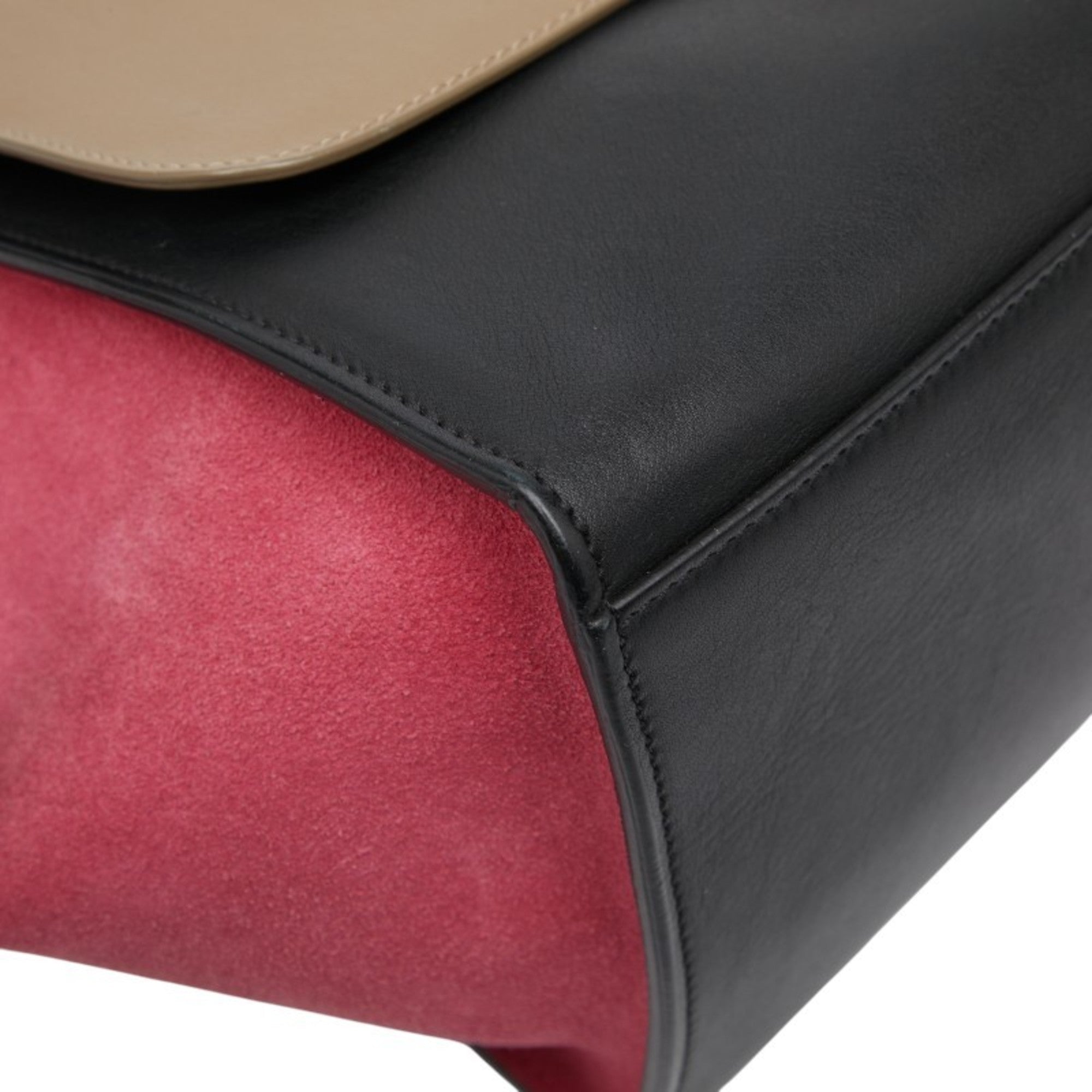 Celine Black Multi-Color Leather Suede Handbag Shoulder Bag (Pre-Owned)