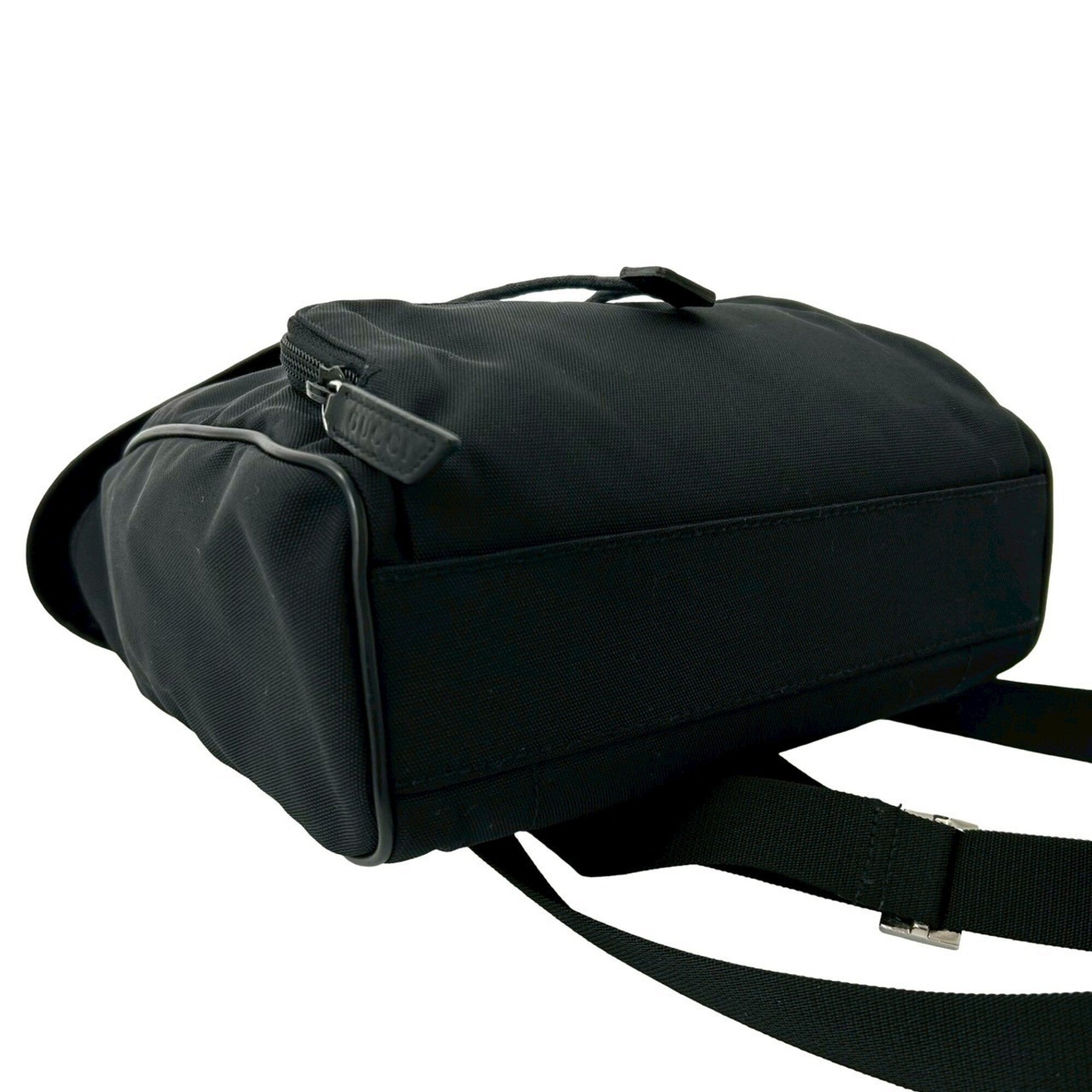 Gucci Black Nylon Leather Backpack (Pre-Owned)